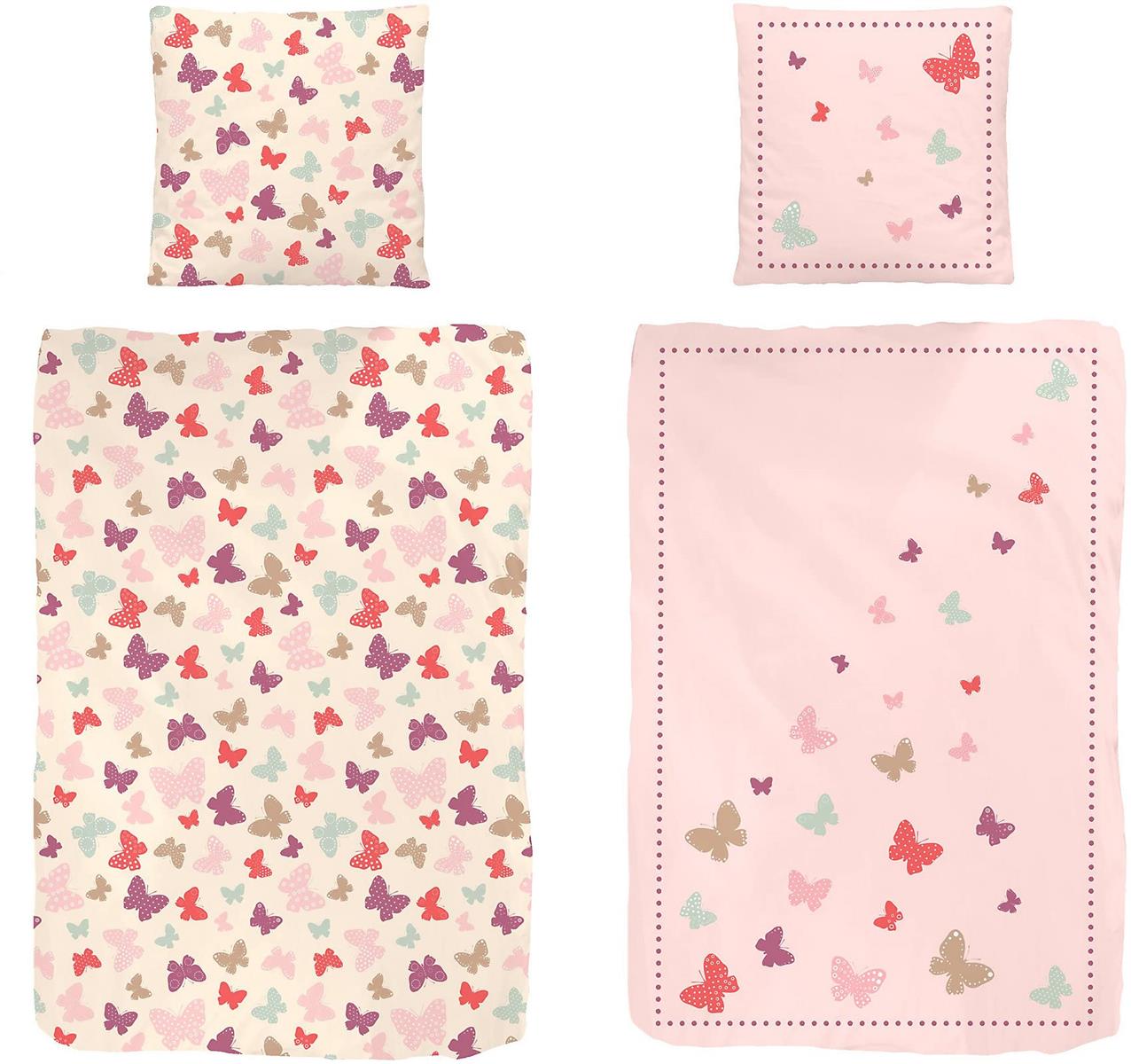 Dobnig D102119 Bettwäsche Schmetterling rose, 135x200cm, Renforce