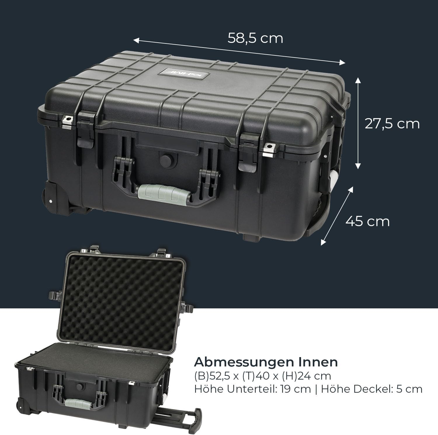 Koffer, Schutzcase, Hardcase, Transportcase, Außenmaße 58,5 cm