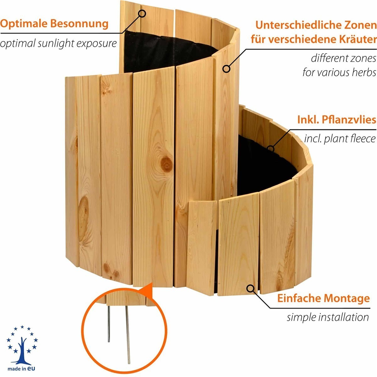 Holzkorb, Pflanzkübel, Holzlatten, Innenbereich, Montageleicht