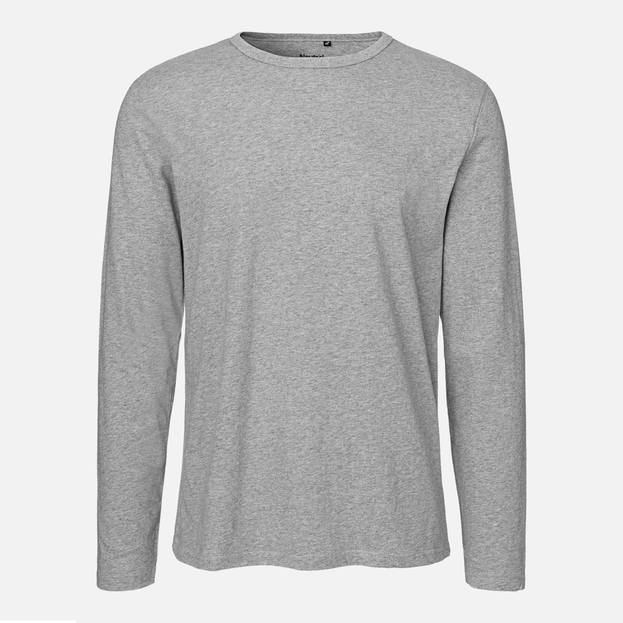 Mens Long Sleeve Shirt - Bio Baumwolle - Sport Grey XL Sports Grey