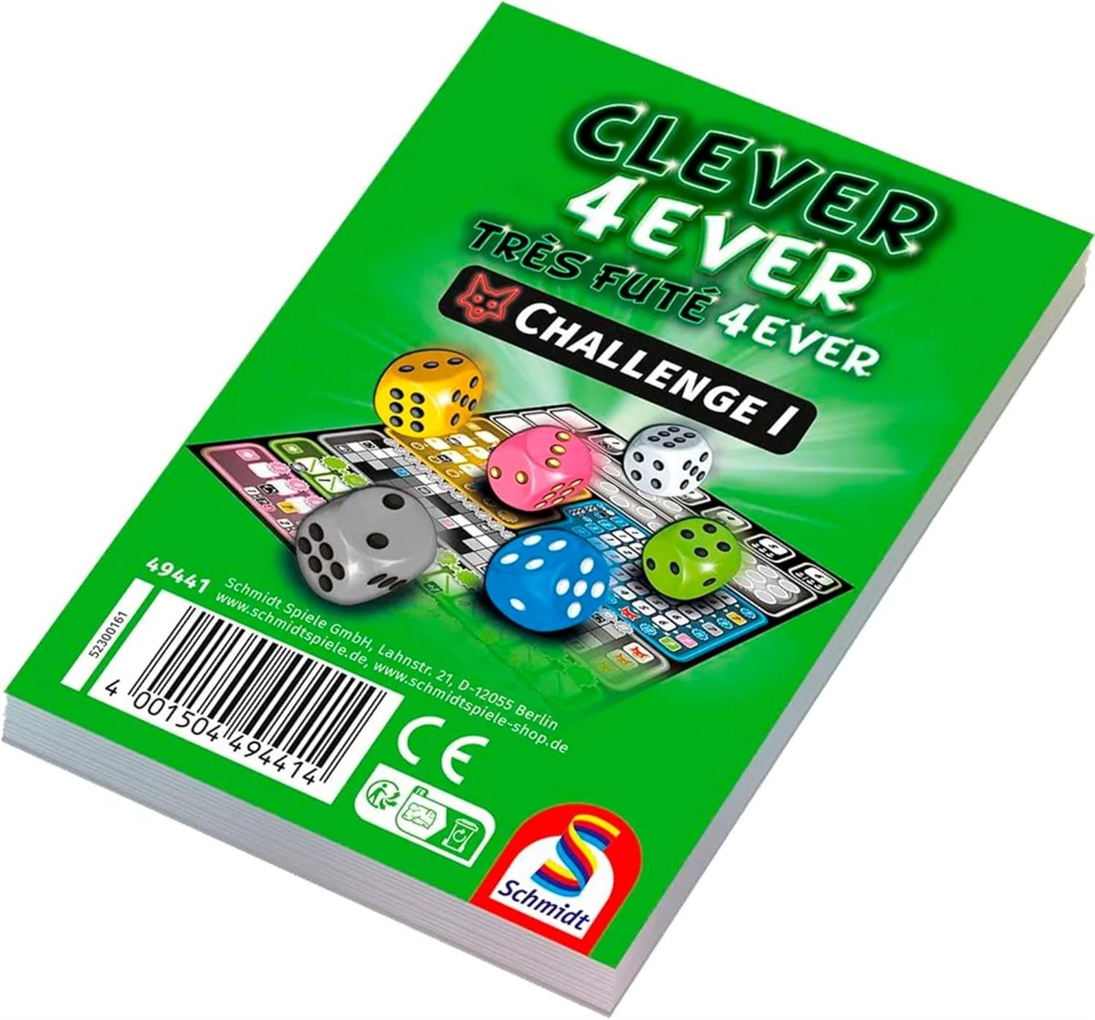 Brettspiel, Würfel, Spielkarten, Grünes Cover, Schmidt Verlag