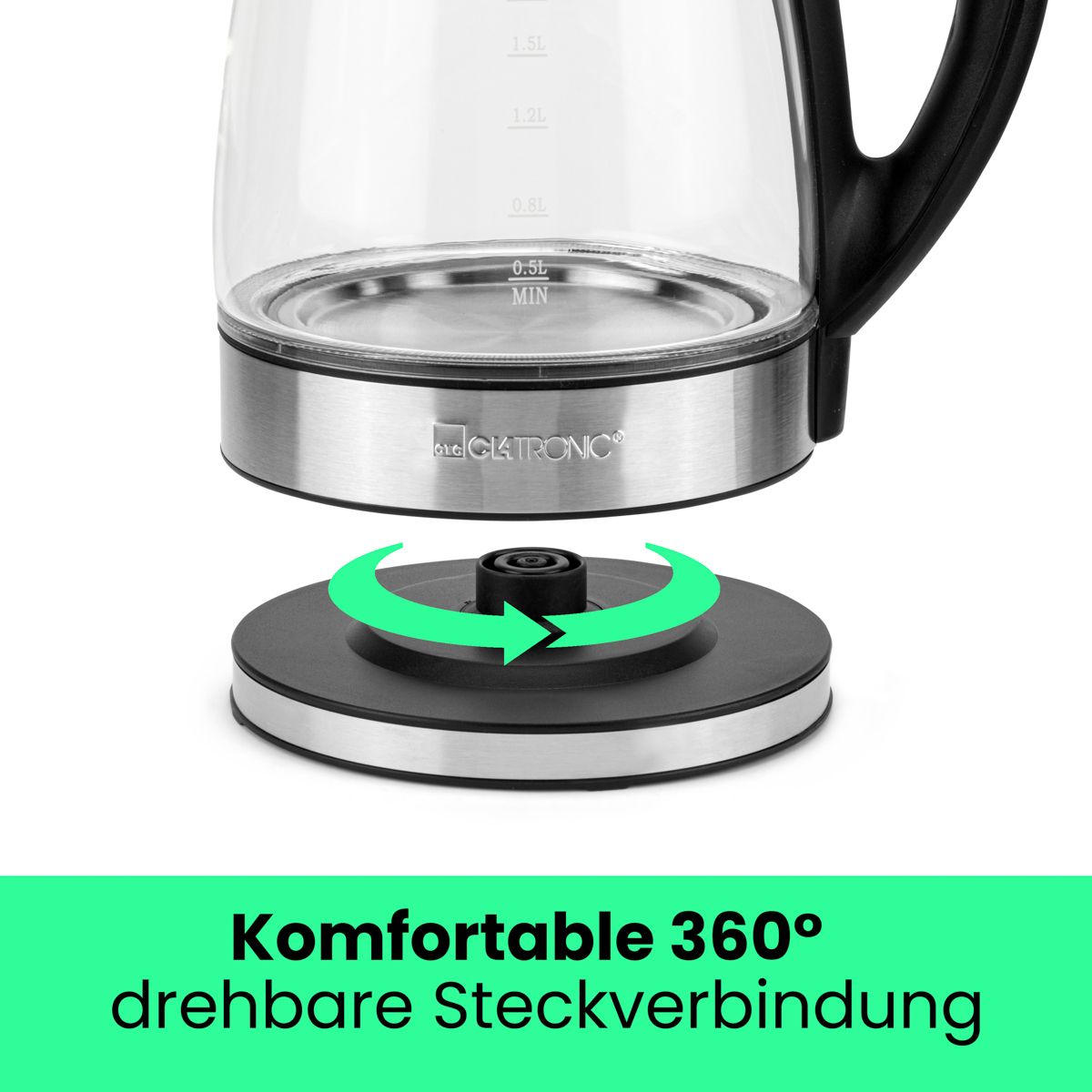 Clatronic Glas-Wasserkocher WKS 3744 G