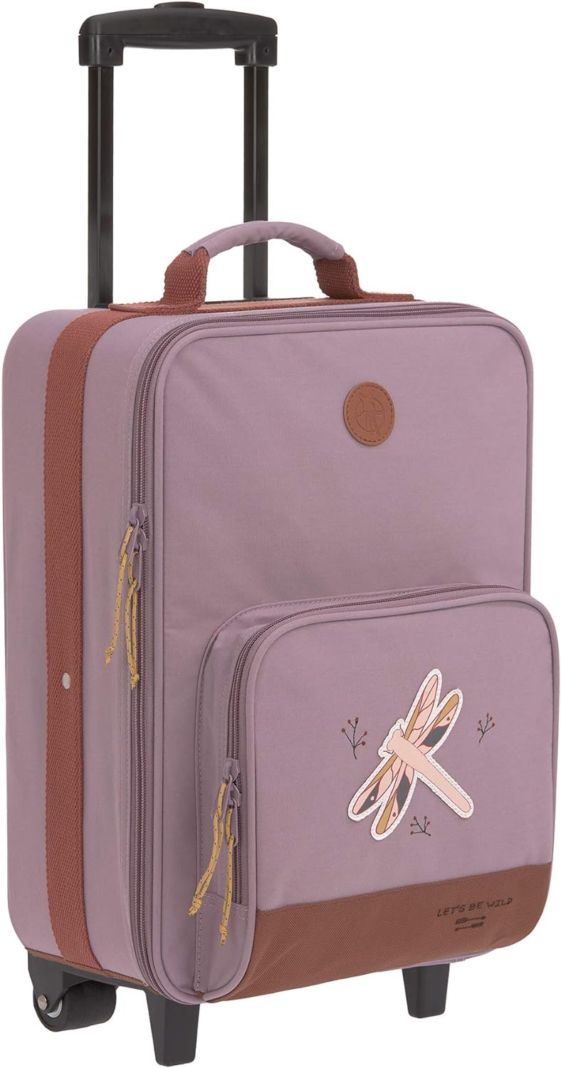 LÄSSIG Kinderkoffer Trolley Reisekoffer mit Teleskopstange und Rollen für Kinder Handgepäck Adventure Libelle Dragonfly