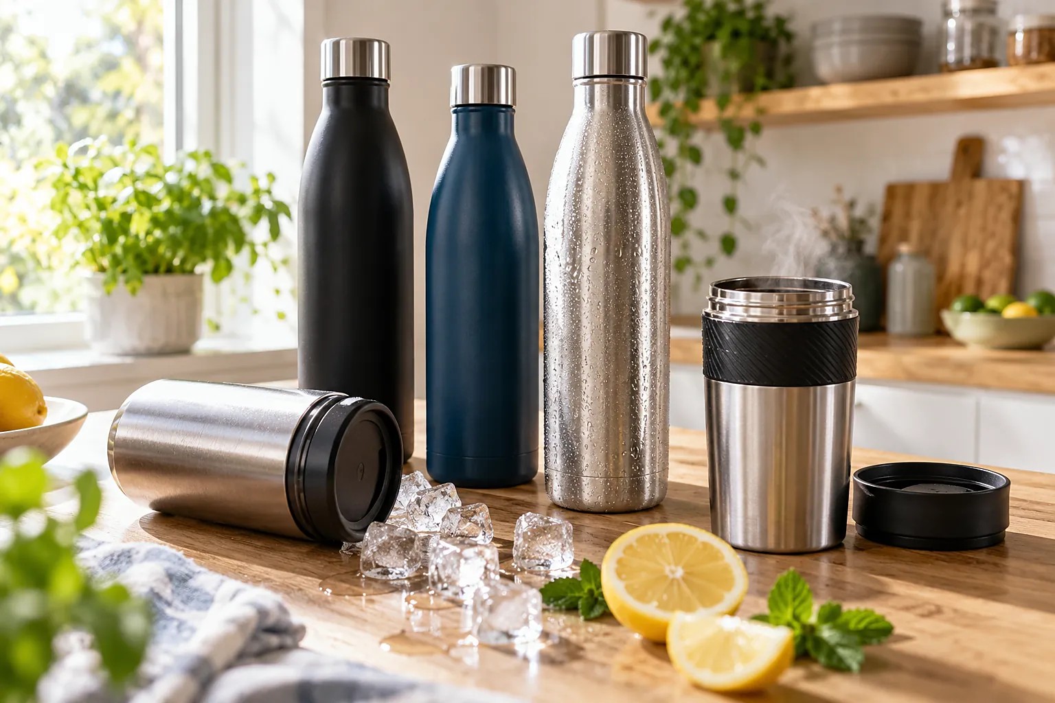 Flasche, Wasserflasche, Edelstahl, Isolierflasche, Trinkbehälter
