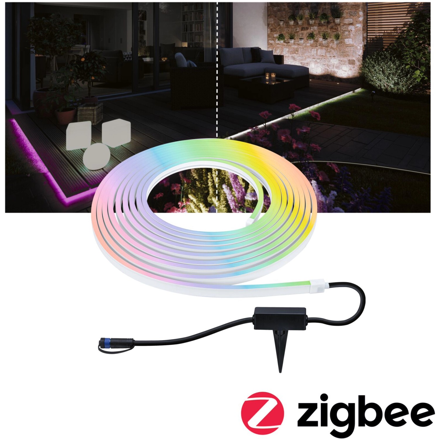 Paulmann Outdoor P&S Neon Stripe Weiß RGB IP67 24V 10 m ohne Netzadapter