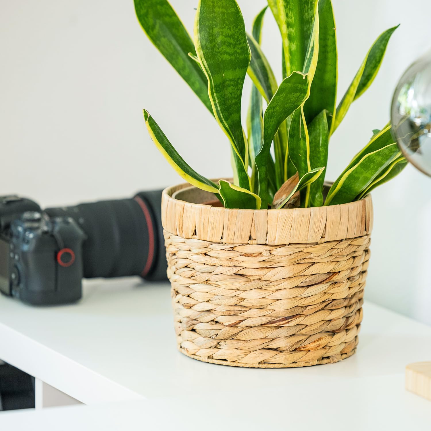 HMF Blumentopf rund Ø 14 cm geflochten