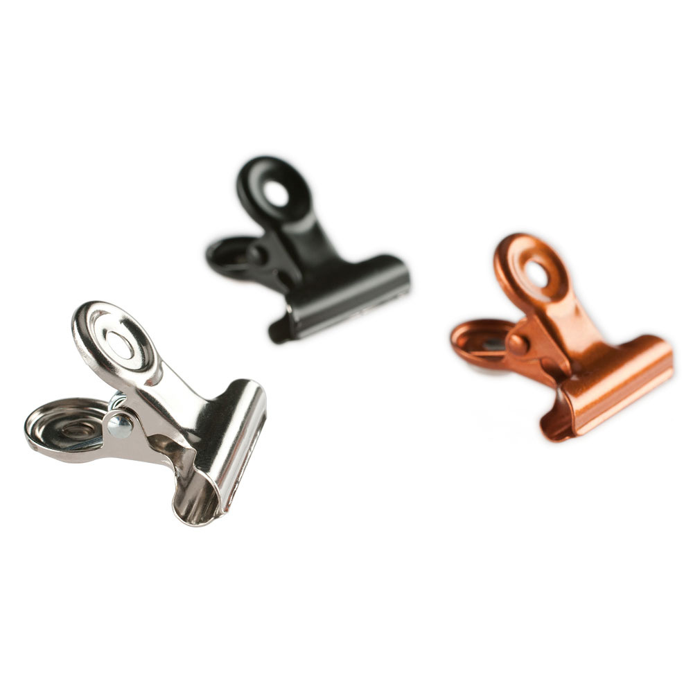 Magnetklemmen 6 Stück, 20 mm, mit ultra starkem Magnet, Architektenklammer in chrom, kupfer, schwarz