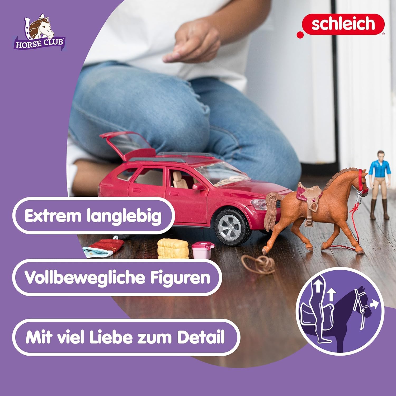 Schleich Horse Club 42535 Abenteuer mit Auto und Pferdeanhänger