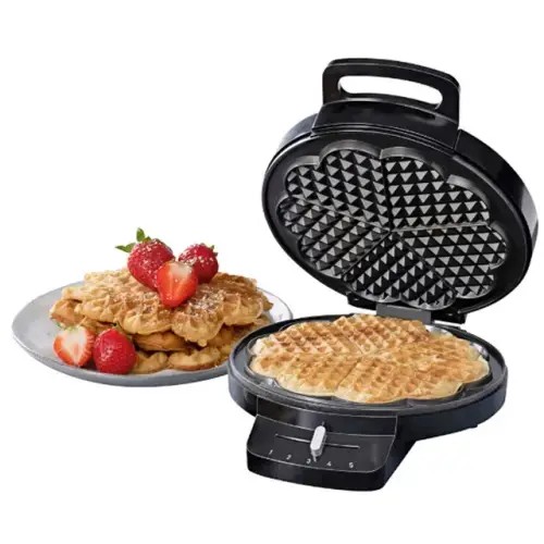 Waffeleisen, Elektrogerät, Antihaftplatten, runder Waffel, Bräunungskontrolle