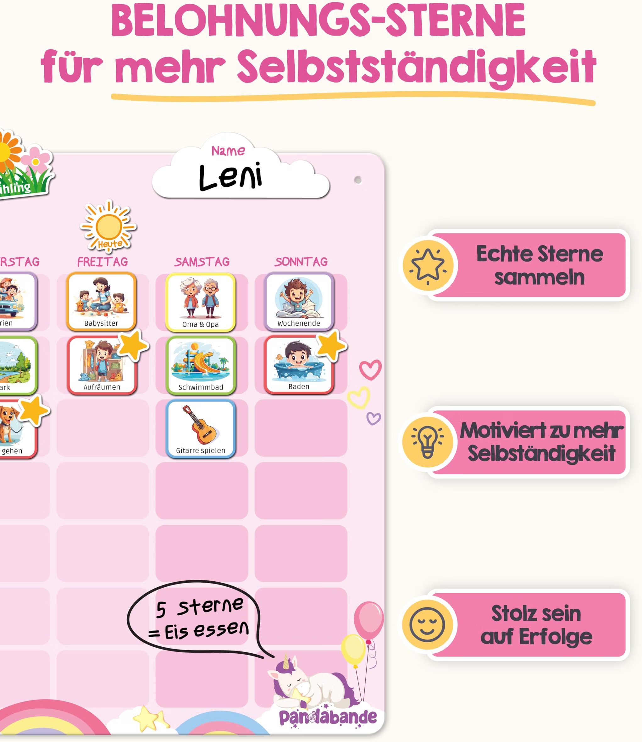 Kinder-Board, Planer, Magnet-Pinnwand, Kalender, Sterne sammeln