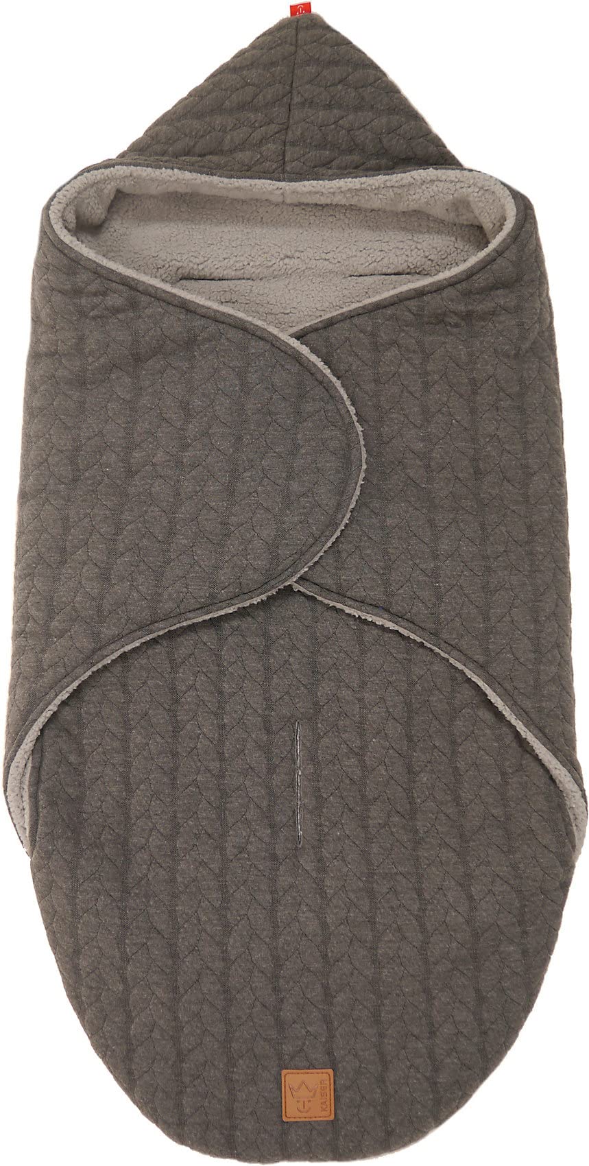 Kaiser 65369724 Einschlagdecke Wrappy, Strick Design, anthrazit
