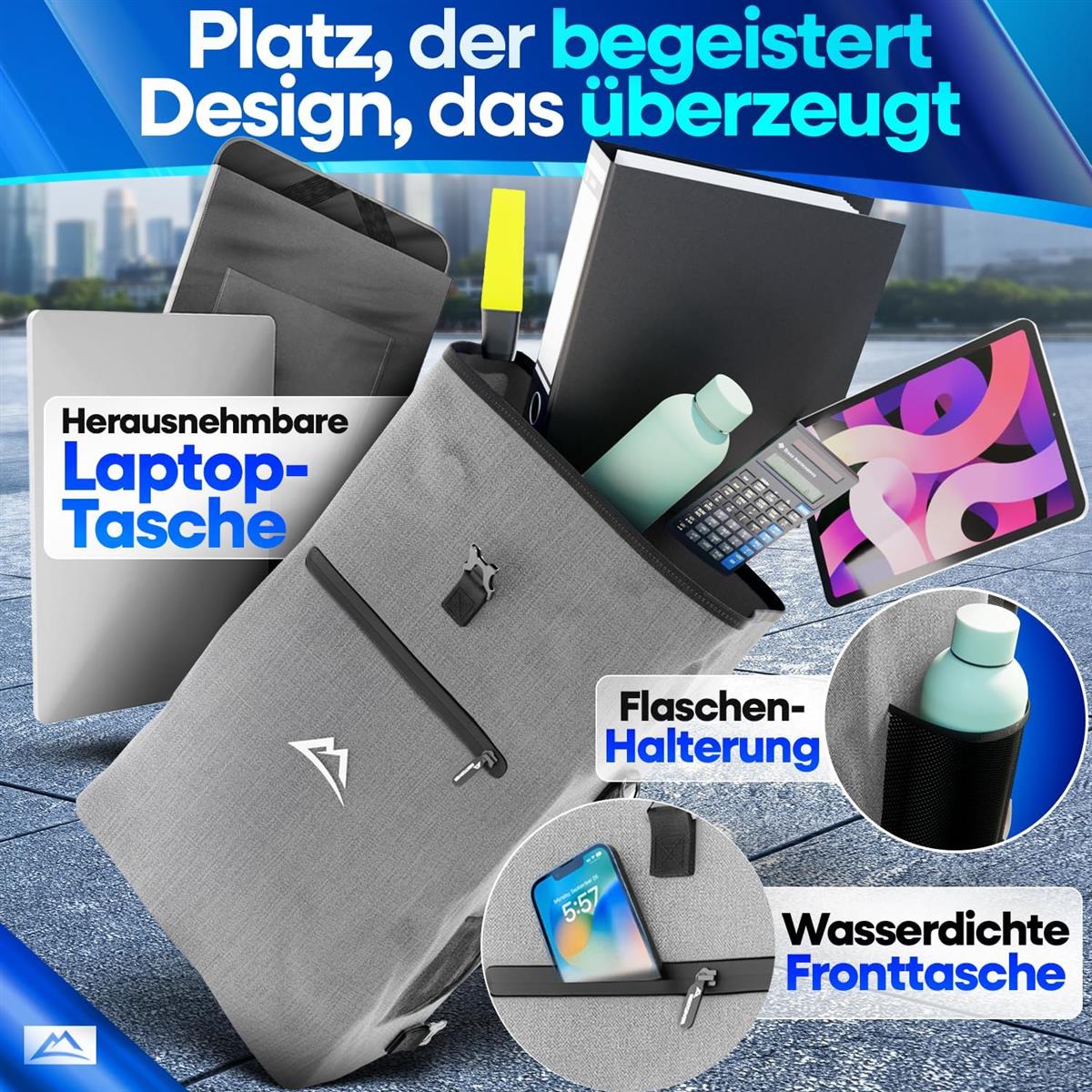 Nextcover NEU 3in1 Fahrradtasche für Gepäckträger PVC frei - Gepäckträgertasche, Fahrradtasche Rucksack und Umhängetasche 25L I Fahrrad Tasche wasserdicht Fahrradtaschen Gepäckträger