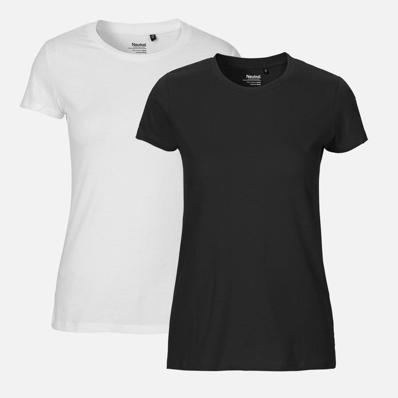 T-Shirt, Kurzarm, Unifarben, Schwarz, Weiß