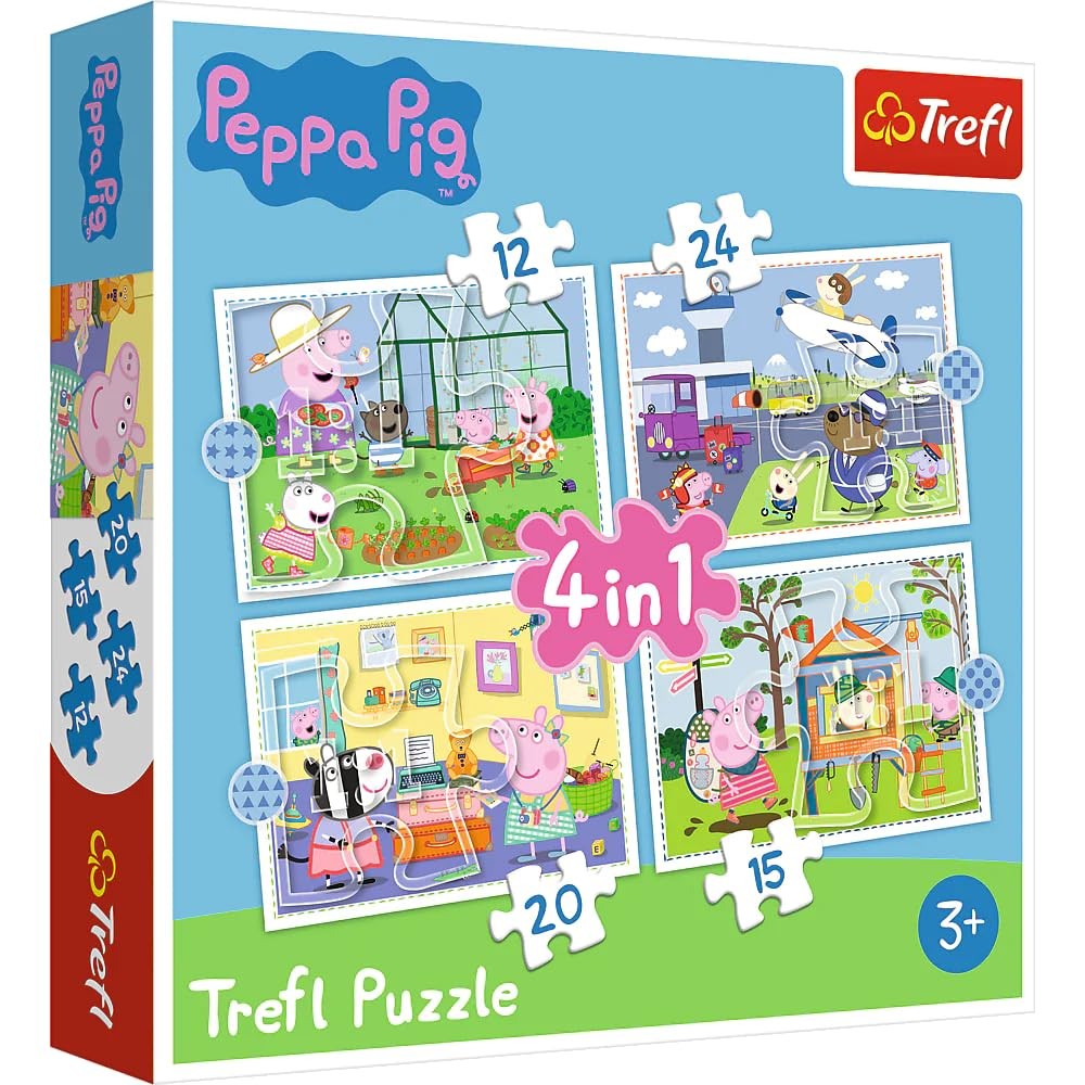 Puzzle, Jigsaw, Peppa Pig, 4in1, Kinder