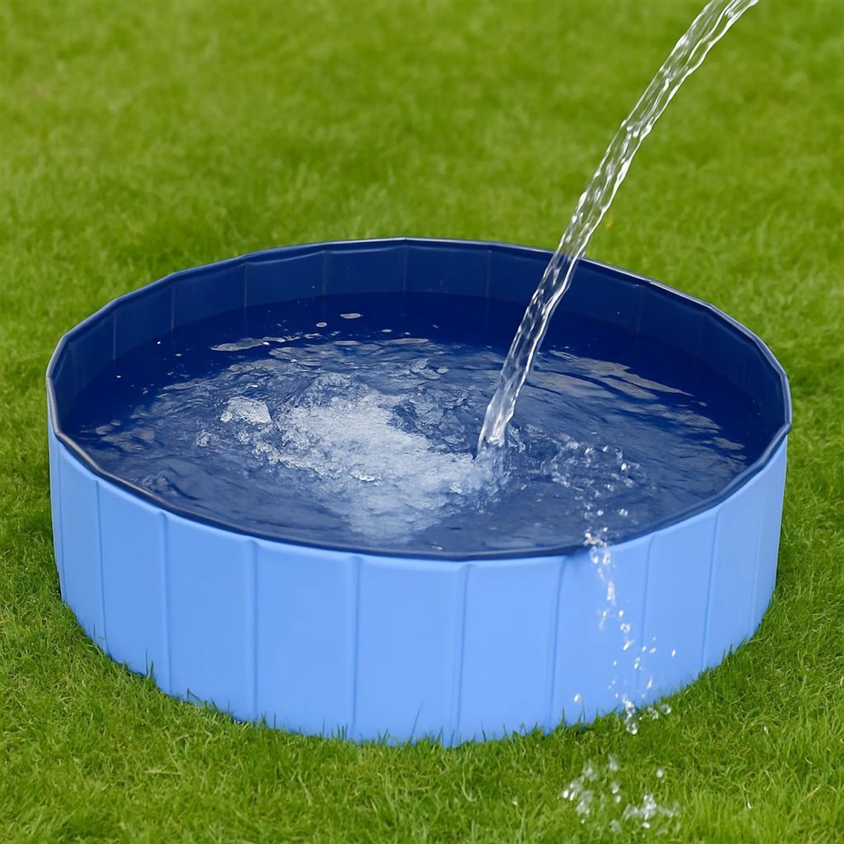 pool, blau, rund, kunststoff, wasser