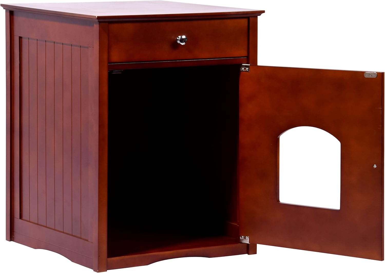 Nachtisch, Schrank, Holz, Kleinmöbel, Schranktür mit Ausschnitt