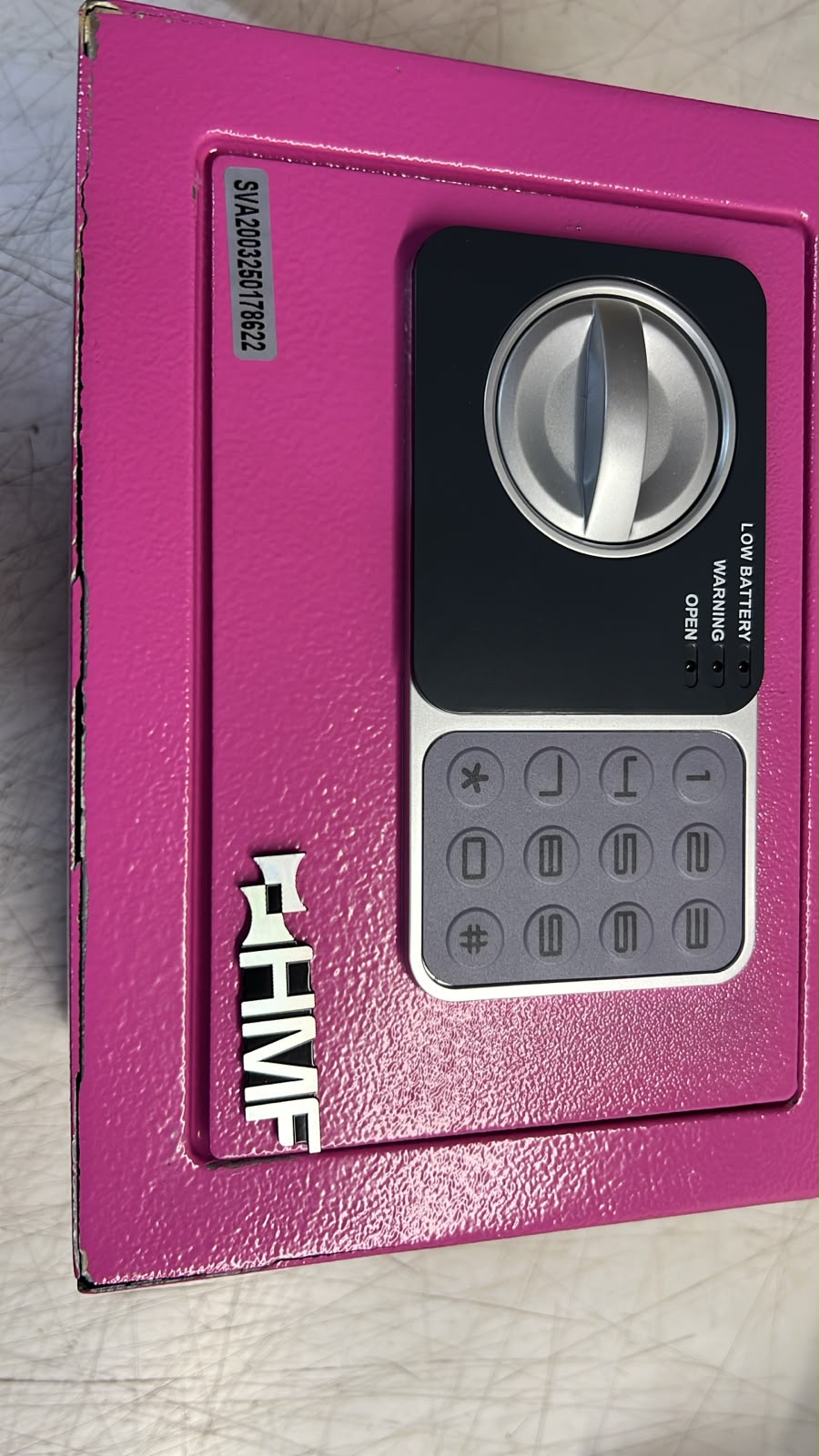 Elektronischer Tresor, Pink, Zahlenschloss, Drehgriff, Metallgehäuse