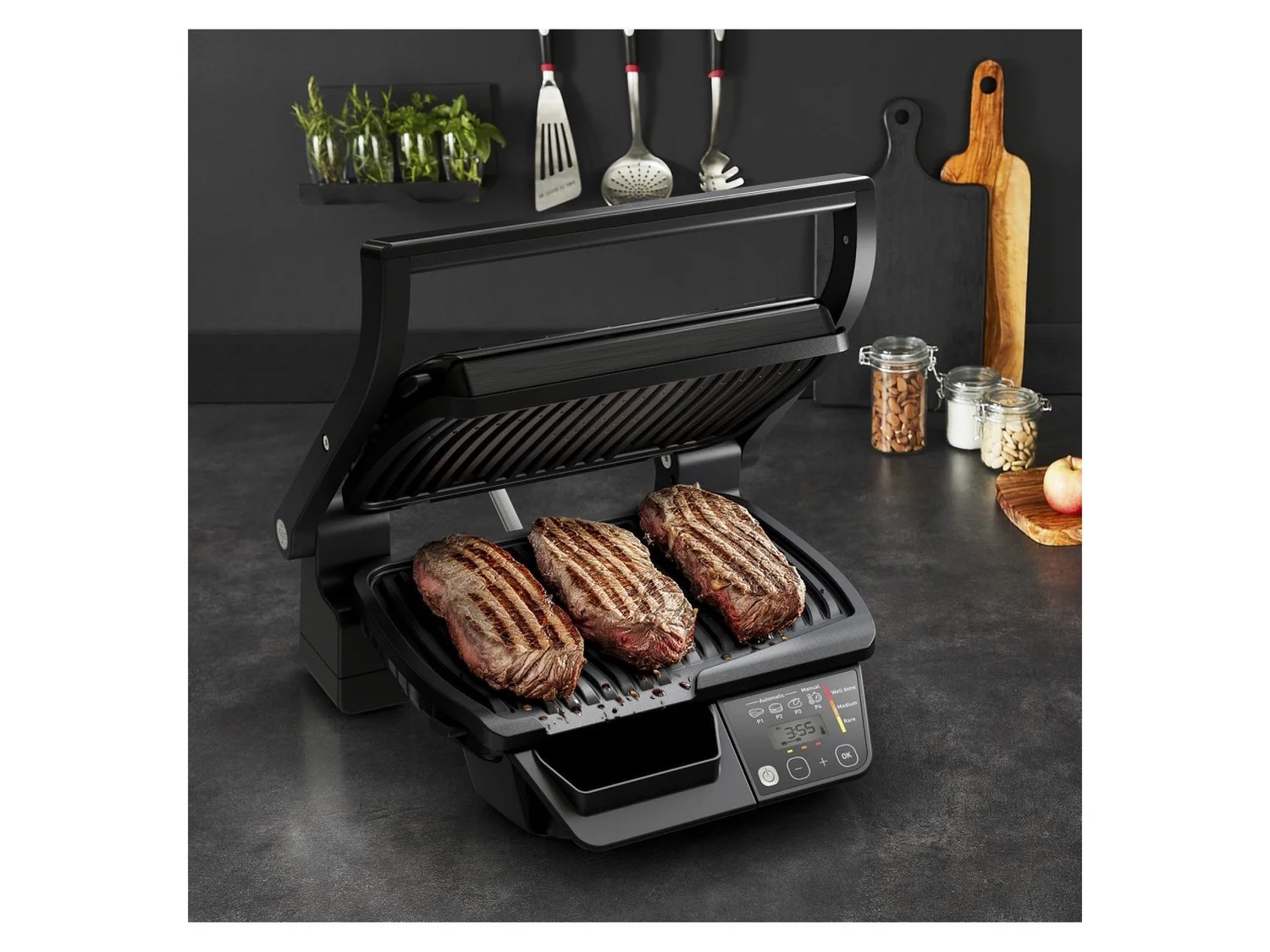 OptiGrill GC7P08 2000 W Kontaktgrill Elektrogrill Küchengerät Grillplatten grillen