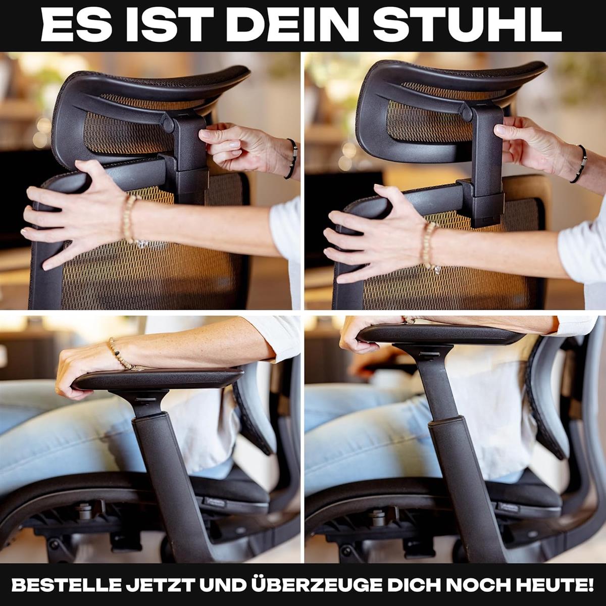 VALKENSTOL M6 Ergonomischer Bürostuhl 150 kg Schreibtischstuhl schwarz
