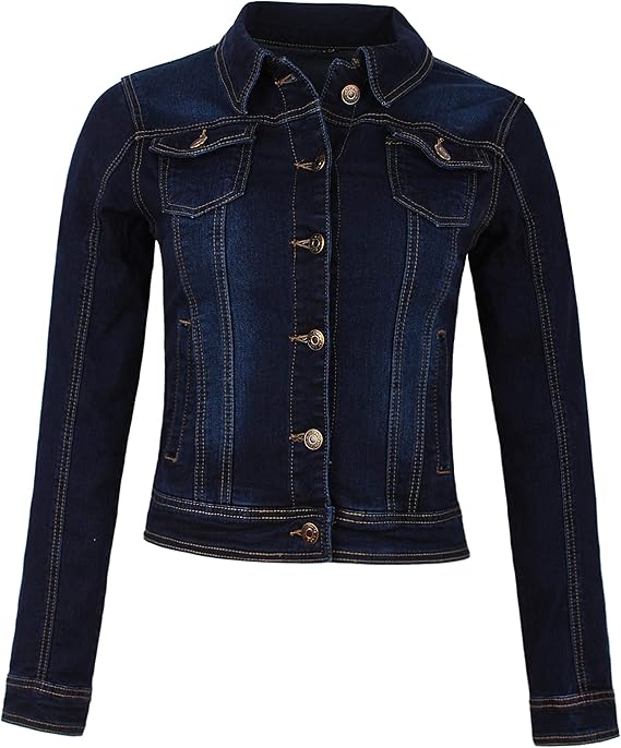 Fraternel Damen Jacke Jeansjacke Denim Jacket talliert Stretch dunkelblau Gr. 40/L
