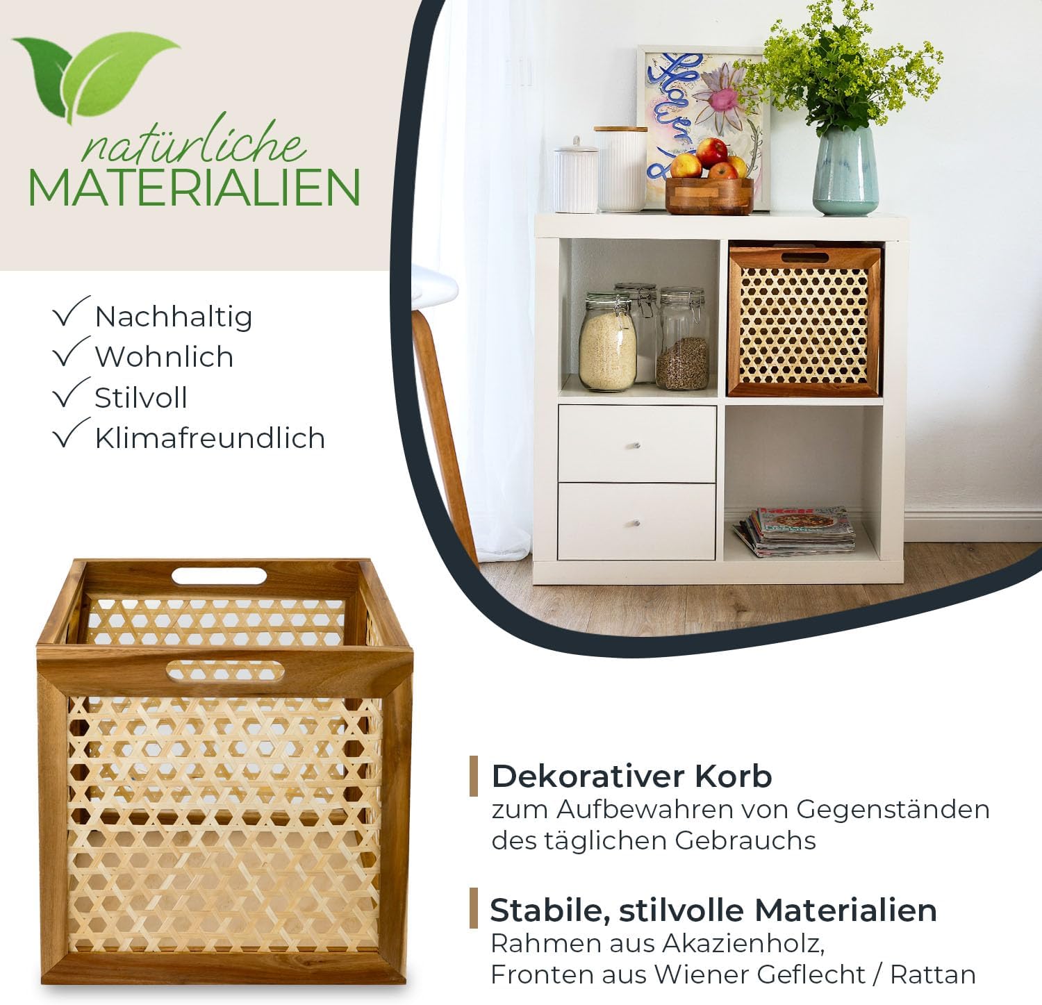 Aufbewahrungskorb Kallax | HMF Rattan Korb
