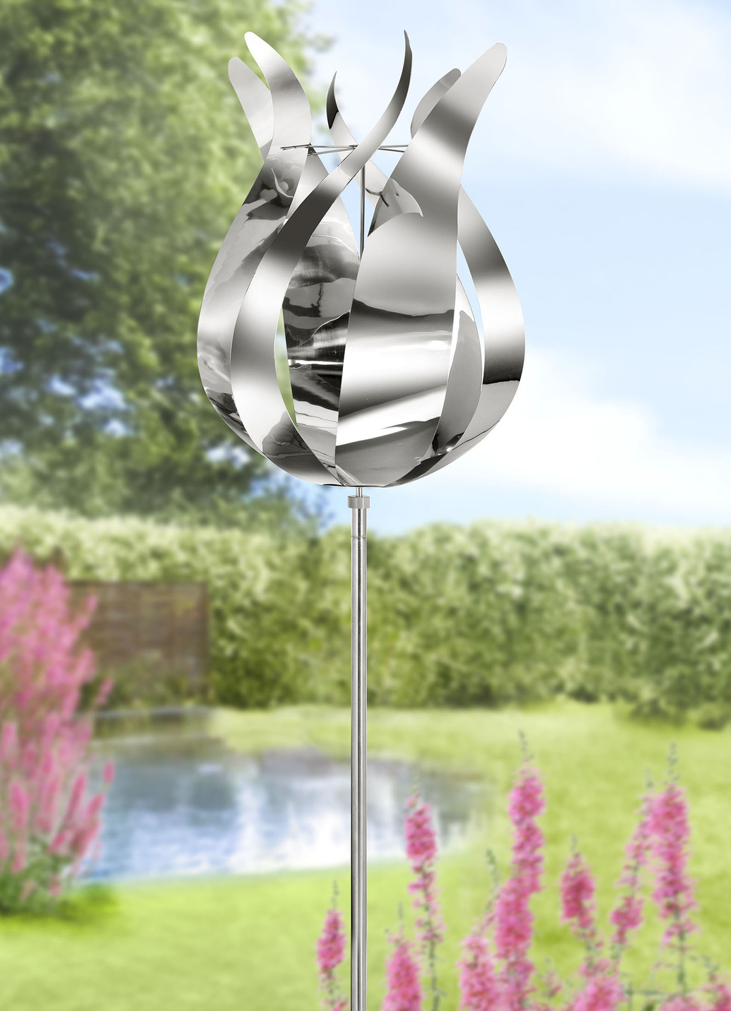 Windrad Tulpe Windspiel silber