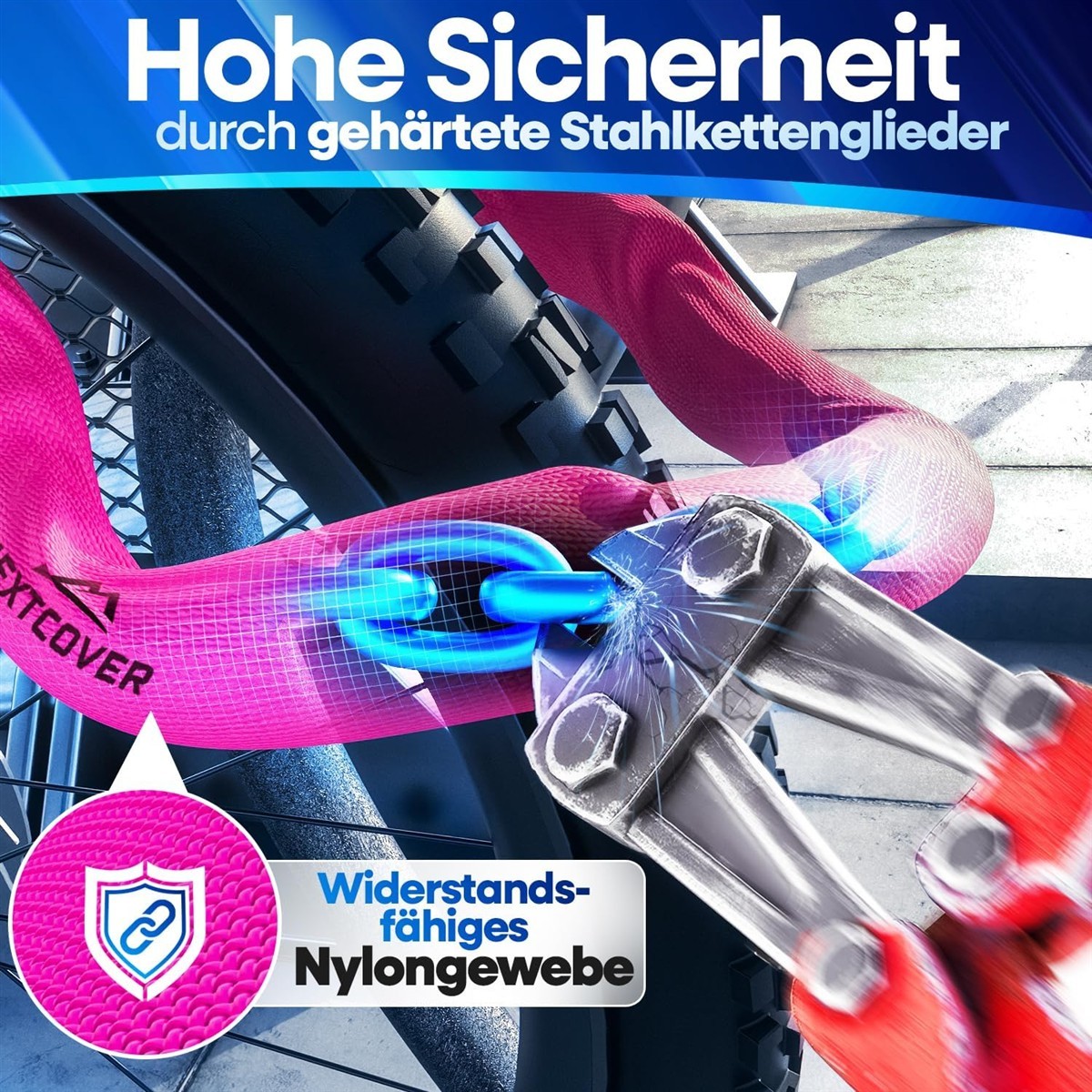 Schlauchband, Nylongewebe, Kette, Reifenflickschutz, Schlossbolzen