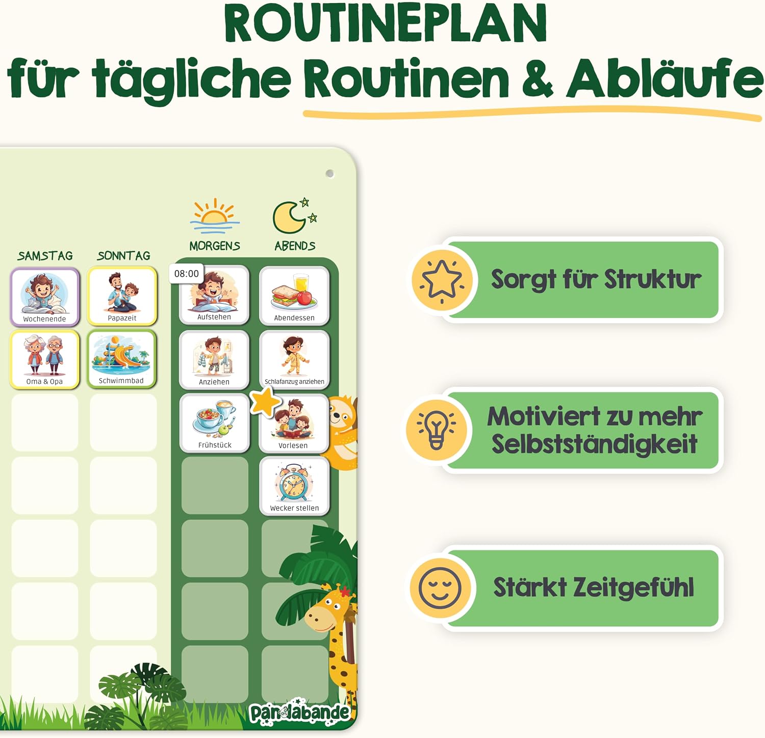 Planer/Plan, Routinen, Tagesablauf, Kinder календар, Bildschirmplan