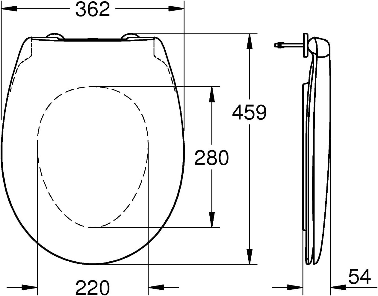 GROHE 39492000 Bau Keramik WC Sitz aus Duroplast ohne Soft Close weiß