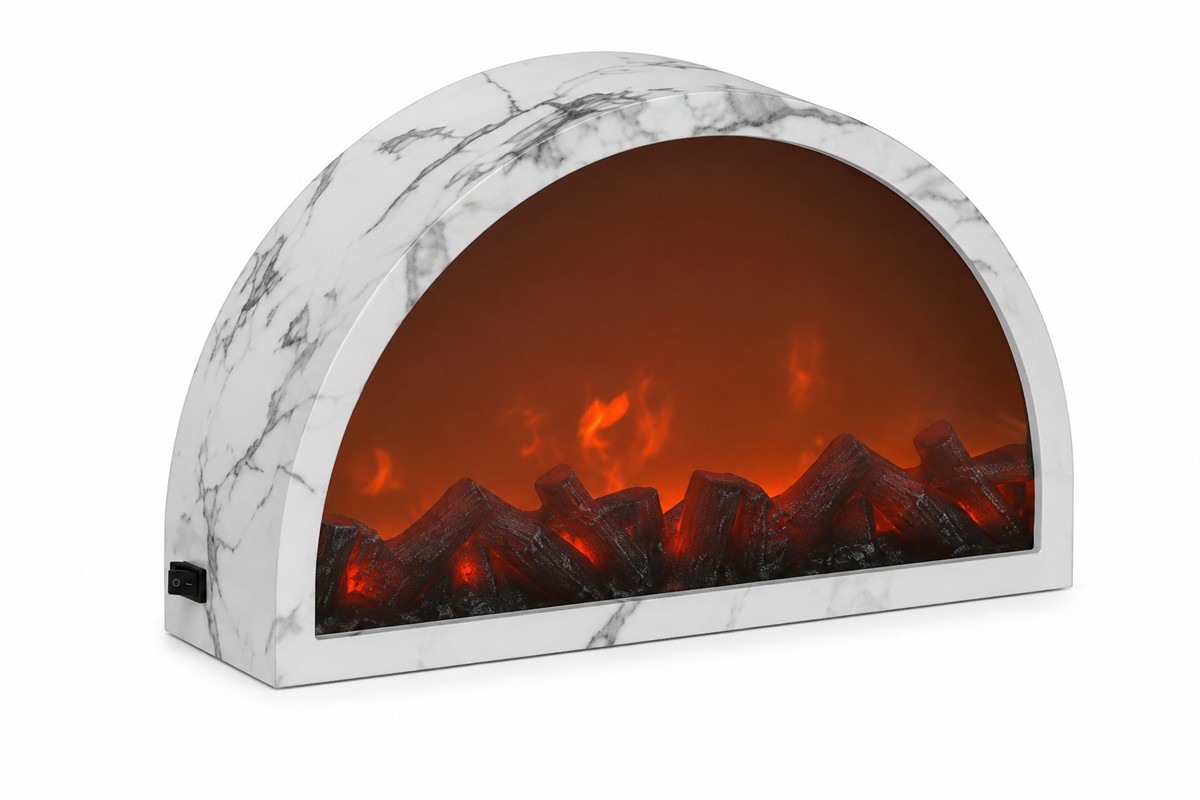 LUMIDA Casa LED Deko-Kamin Flammeneffekt halbrund B. 41cm, H. 25cm