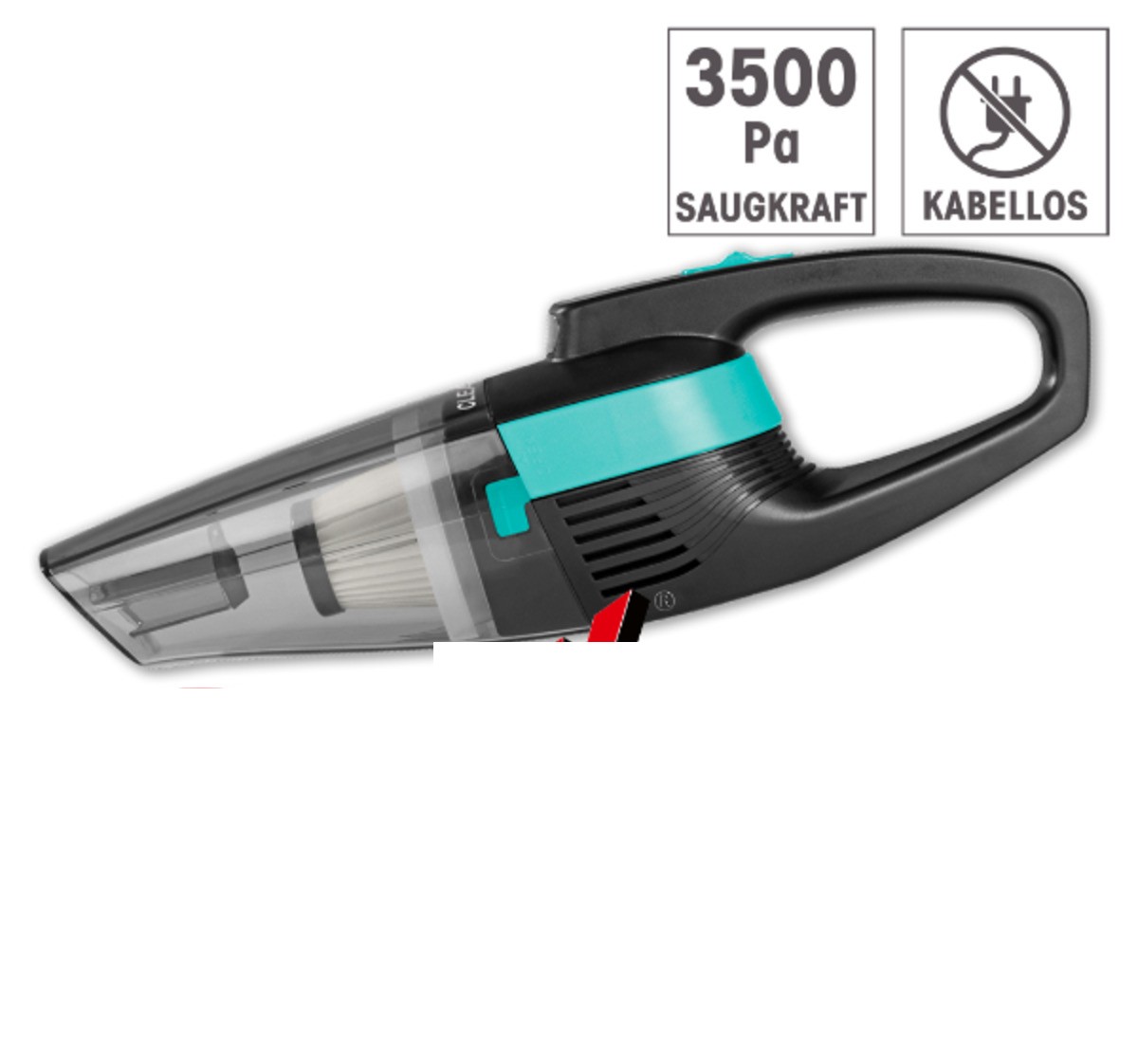 Handstaubsauger, Akku, Kabelloser, Türkquoise, Saugkraft-3500Pa