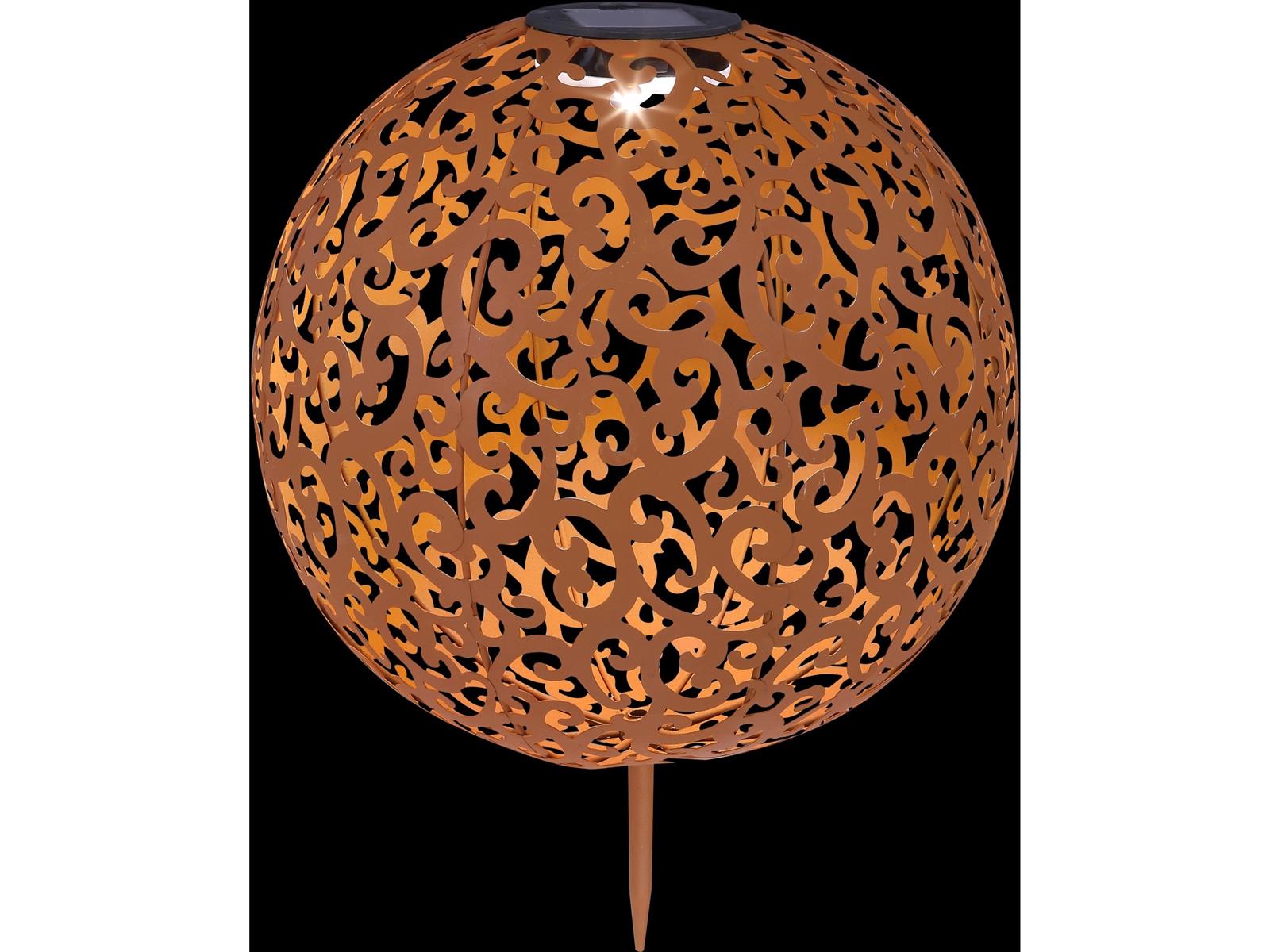 Globo LED Solaraußenleuchte Kugel Dekogeflecht Rost 40 cm x 28,5 cm x 28,5 cm