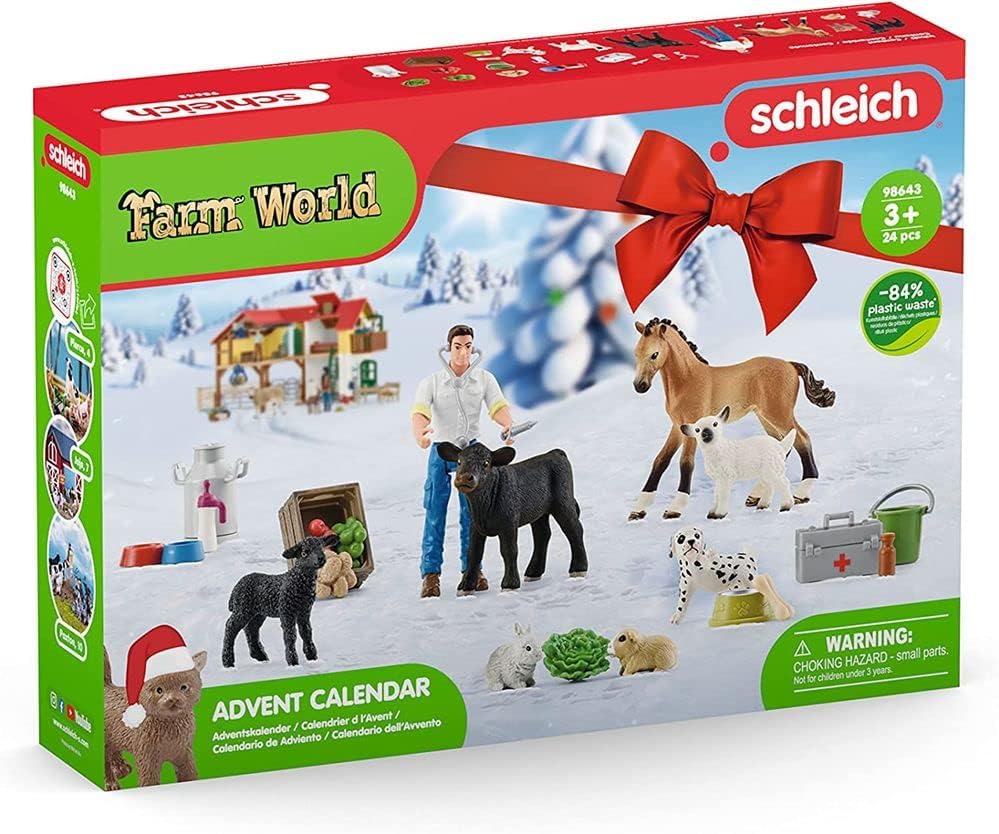 Schleich Farm World 98643 Adventskalender Bauernhof Spielfigur Tierarzt Farmtiere Tiere Advent Calendar