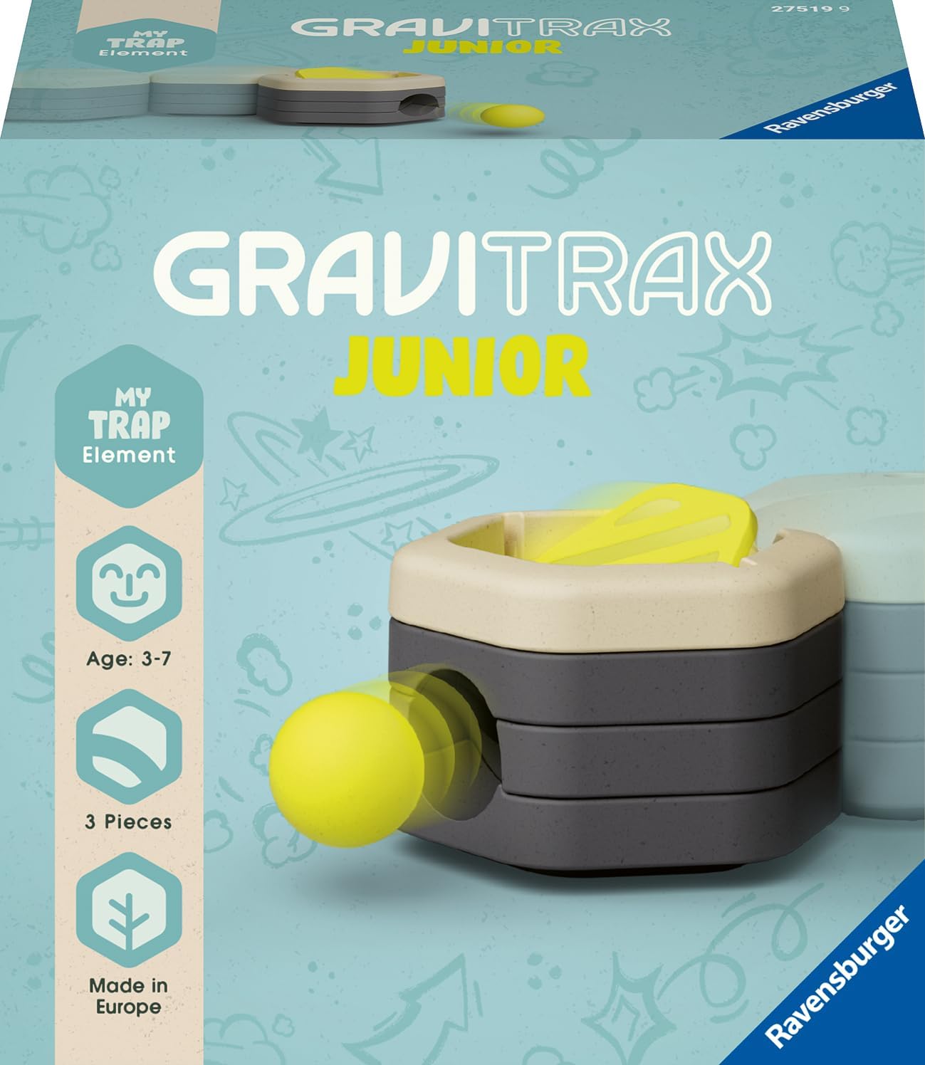 Ravensburger GraviTrax Junior Element Trap - Erweiterbare Kugelbahn für Kinder