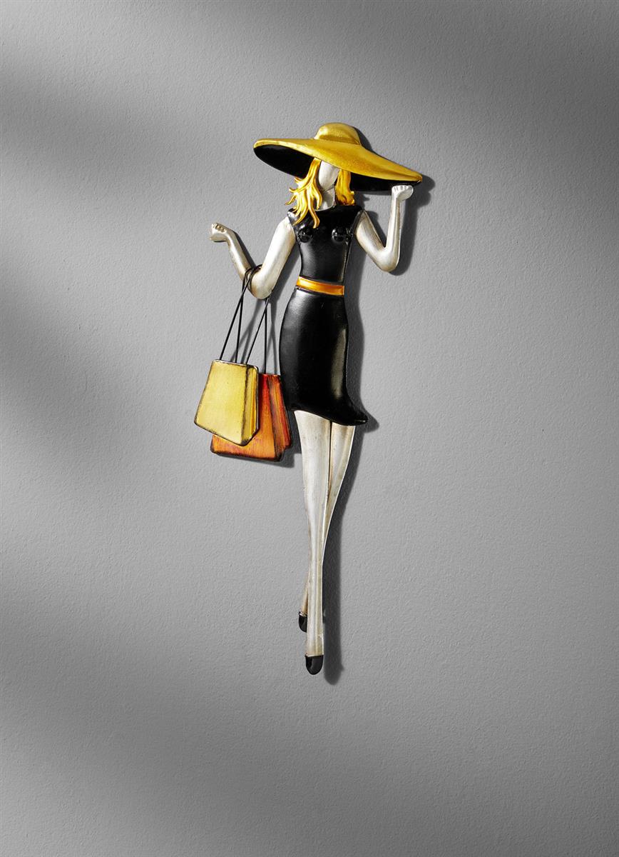 Wanddekoration Dame aus Metall