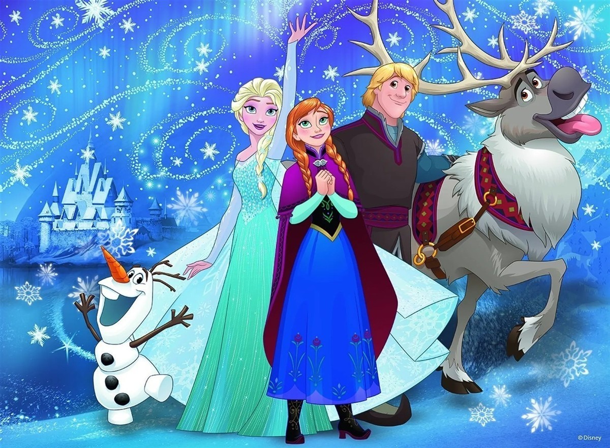 100 Teile Ravensburger Kinder Puzzle XXL Glitter Disney Frozen Schnee