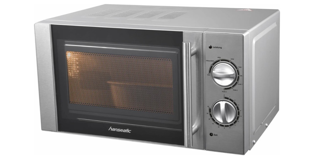 Hanseatic D70H20L-DB Kompakt Mikrowelle 20 Liter Garraum 700W Silber
