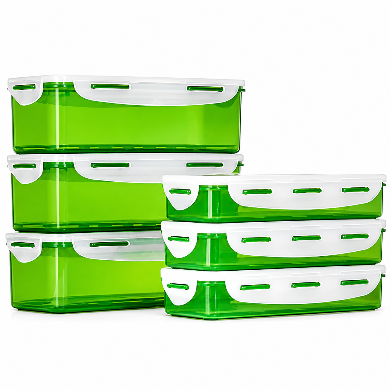 LocknLock 6 Frischhaltedosen stapelbar 700ml-1,6L Gesamtvolumen 6,9L