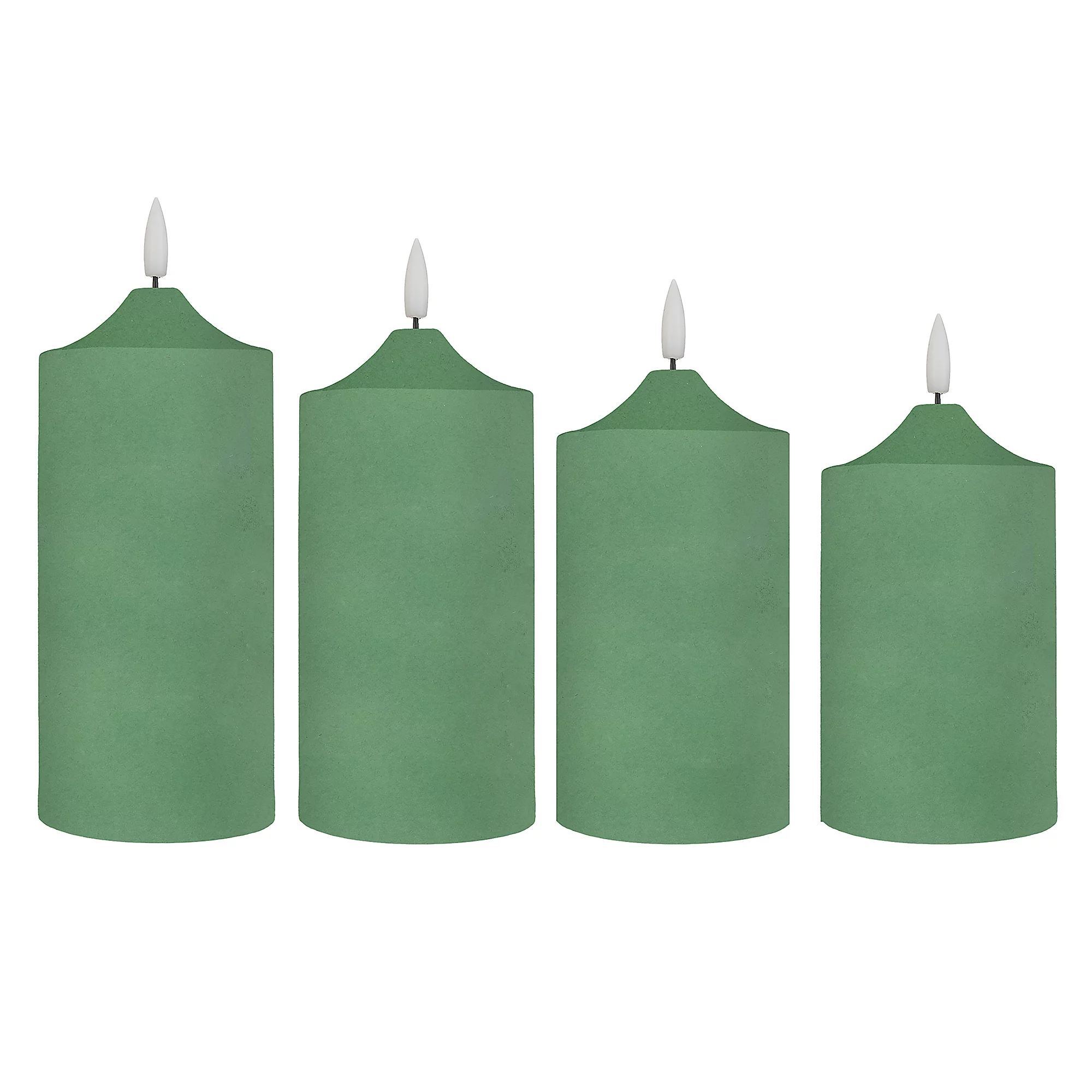 Kerzen, Grün, Teal-Candles, Stumpenkerzen, 4er-Set