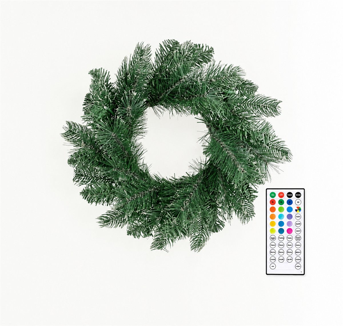 Weihnachtskranz, Kunstpflanze, Tannenzweig, Lichterkranz, Fernbedienung