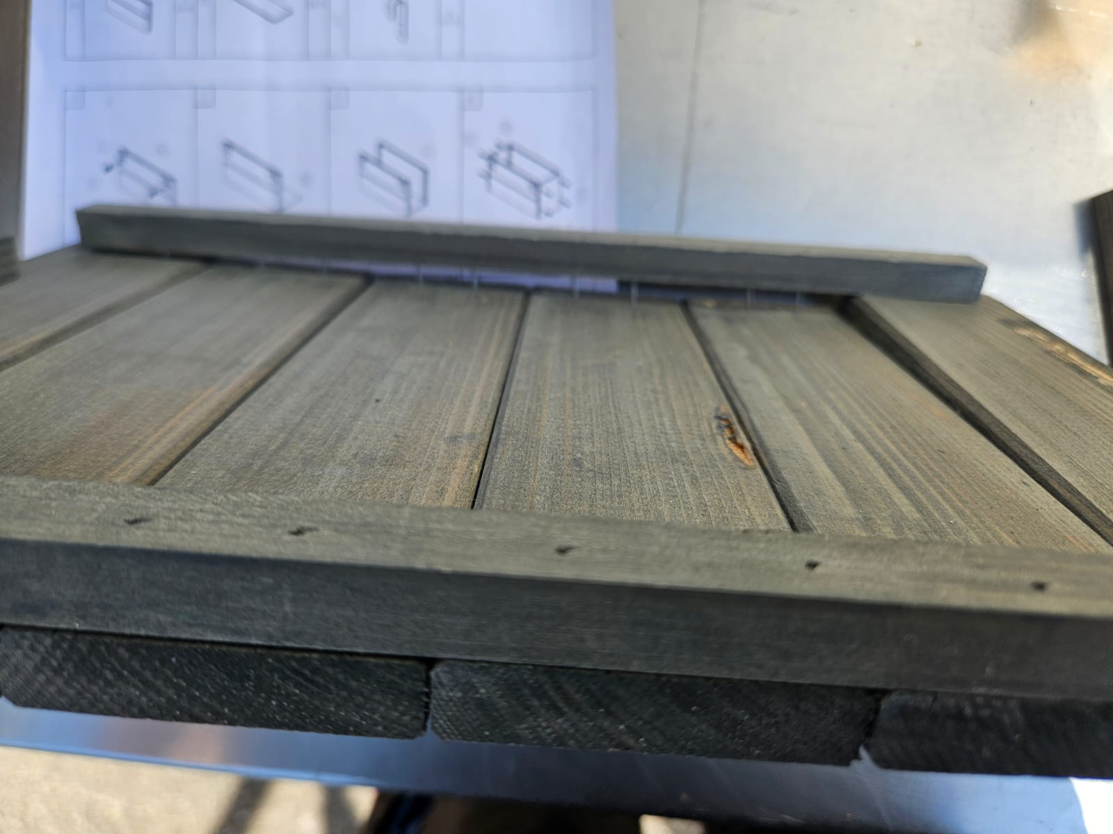 Dobar Ausklappbare Pflanztreppe grau mit 3 Pflanzkästen #D342