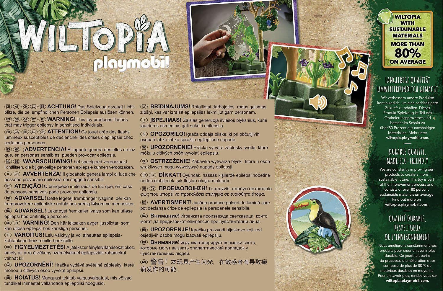 PLAYMOBIL Wiltopia 71009 Nachtlicht Regenwald Spielset mit Spielzeugtieren Spielzeug Spielzeugset
