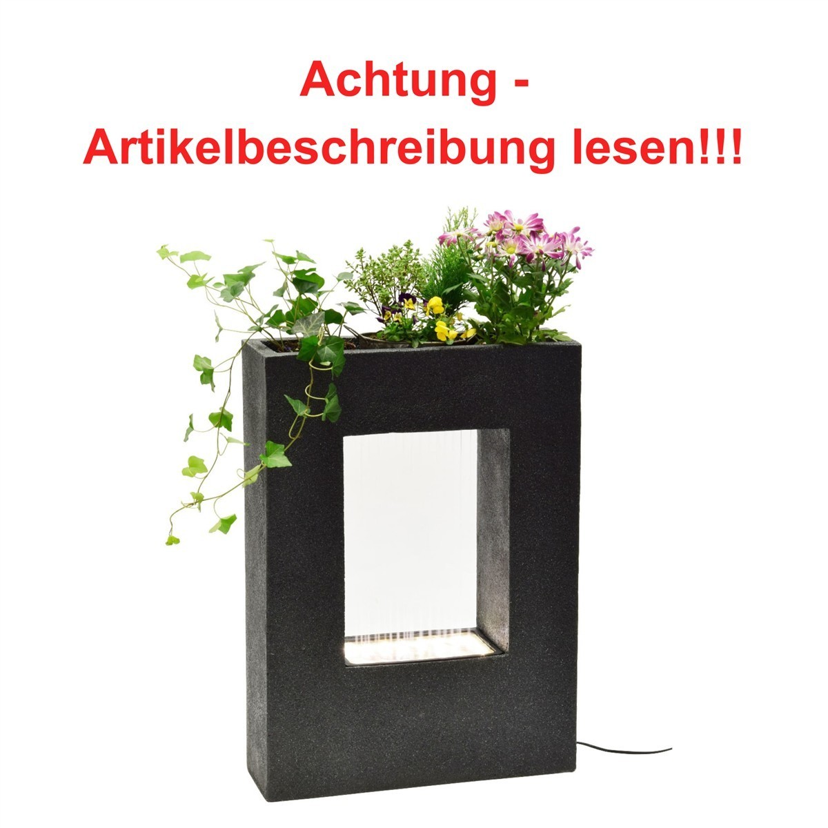 Blumenständer, Blumentopf, Pflanzenhalter, Steinoptik, Lampe