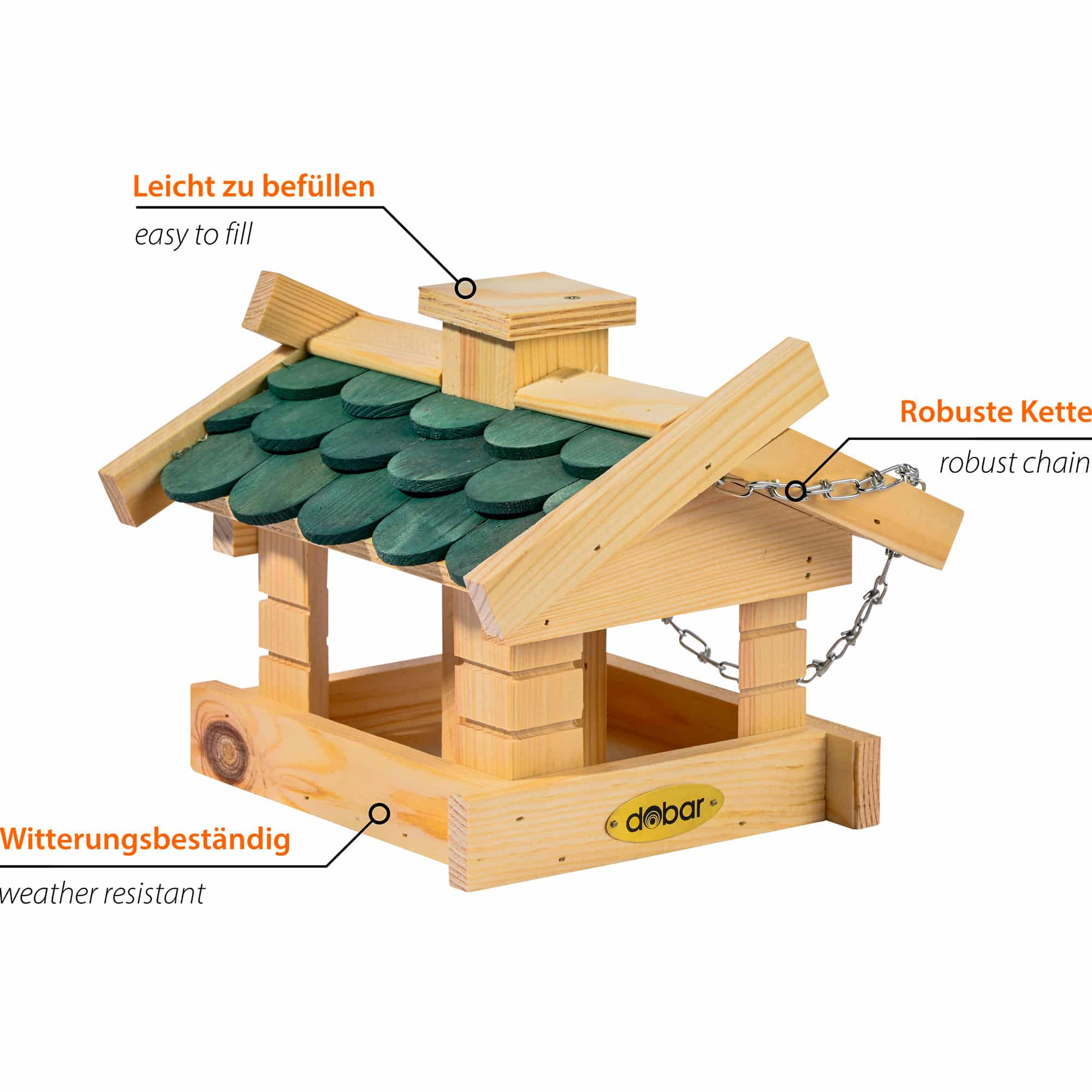 Dobar Vogelhaus „Thule“ mit Schindeldach hängend