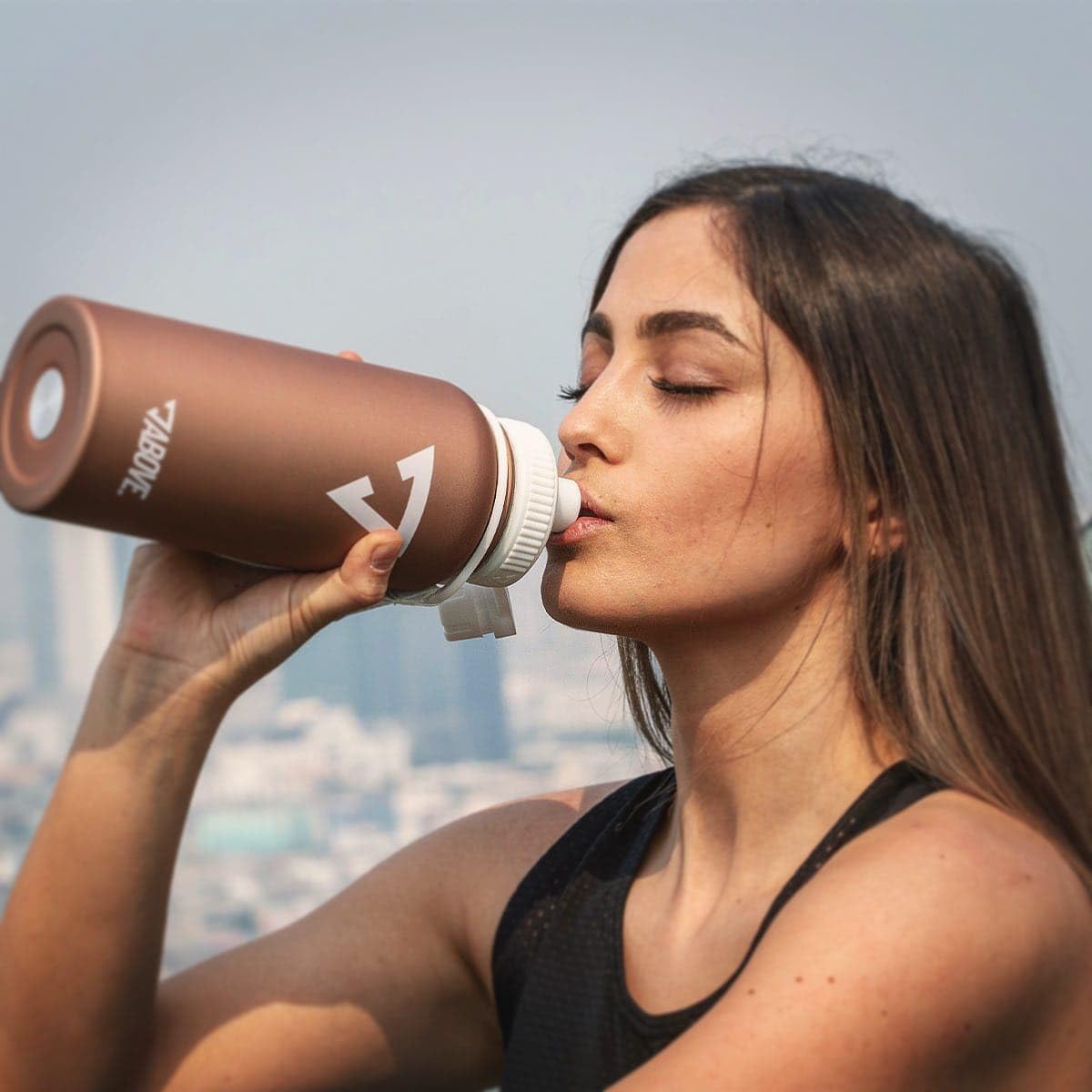 ABOVE Trinkflasche Edelstahl 950ml rosa Thermosflasche Fitness Sport Outdoor