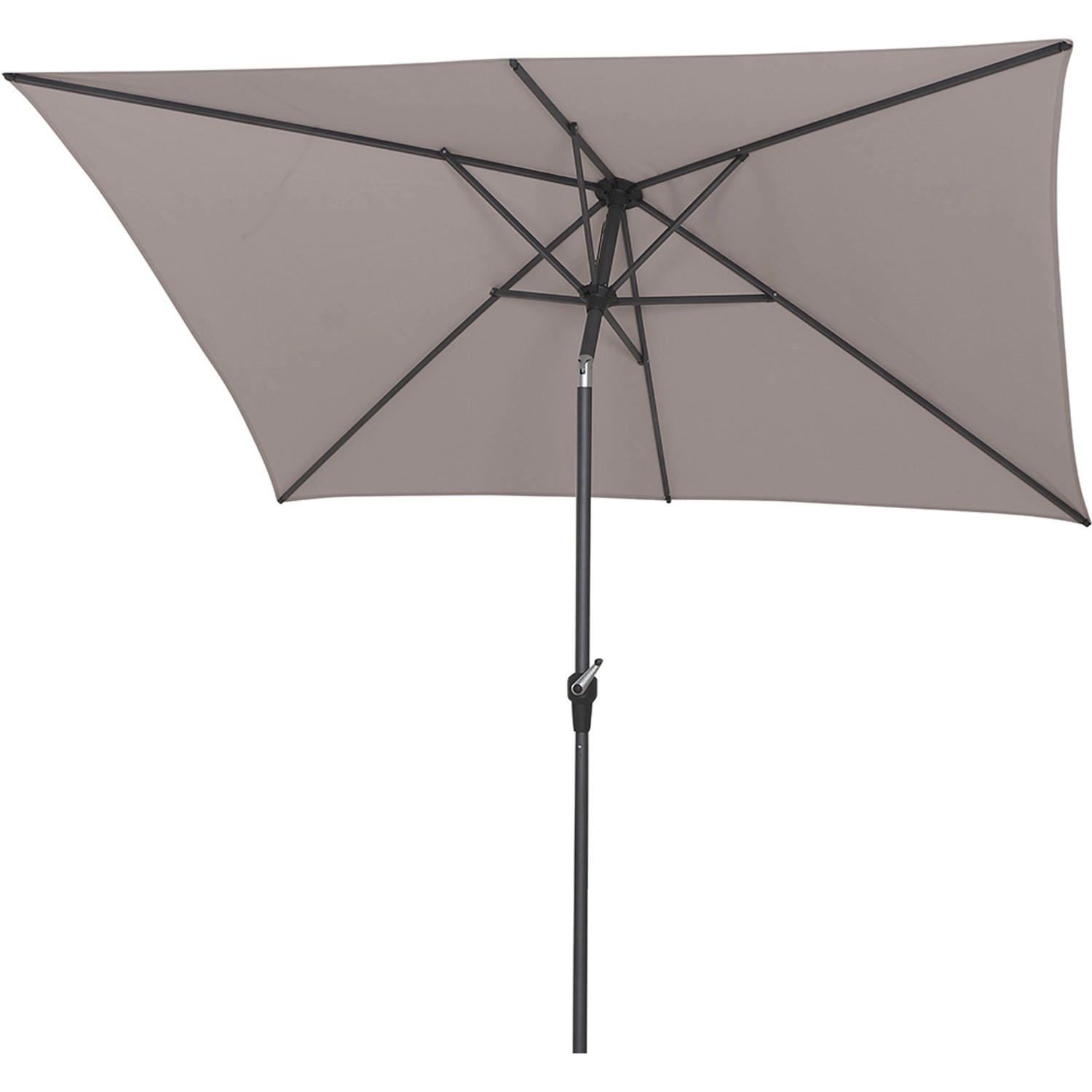 Siena Garden Marktschirm Avio 200 cm x 250 cm Taupe mit Kurbelmechanik