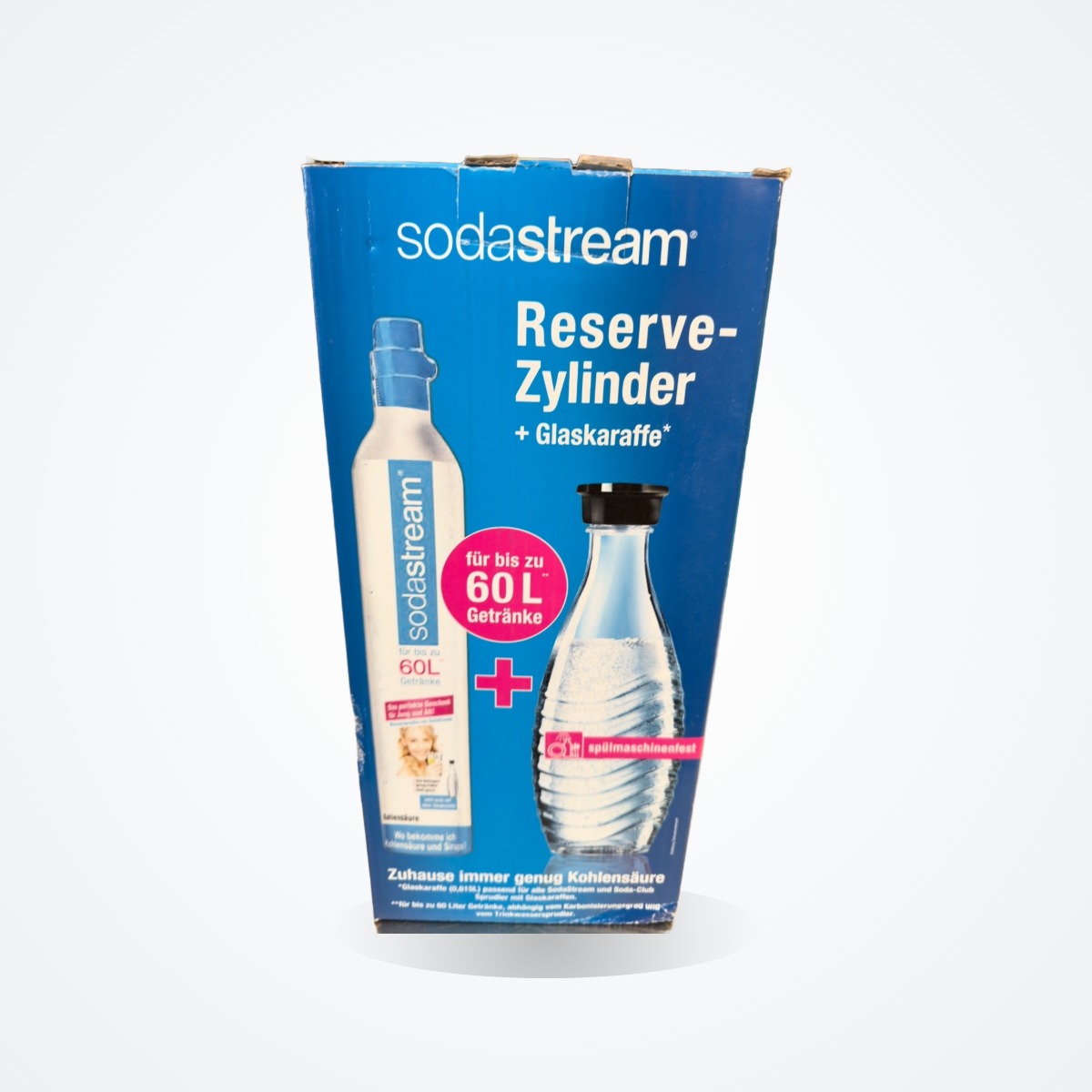 SodaStream Reserve-Zylinder 60L + Glaskaraffe