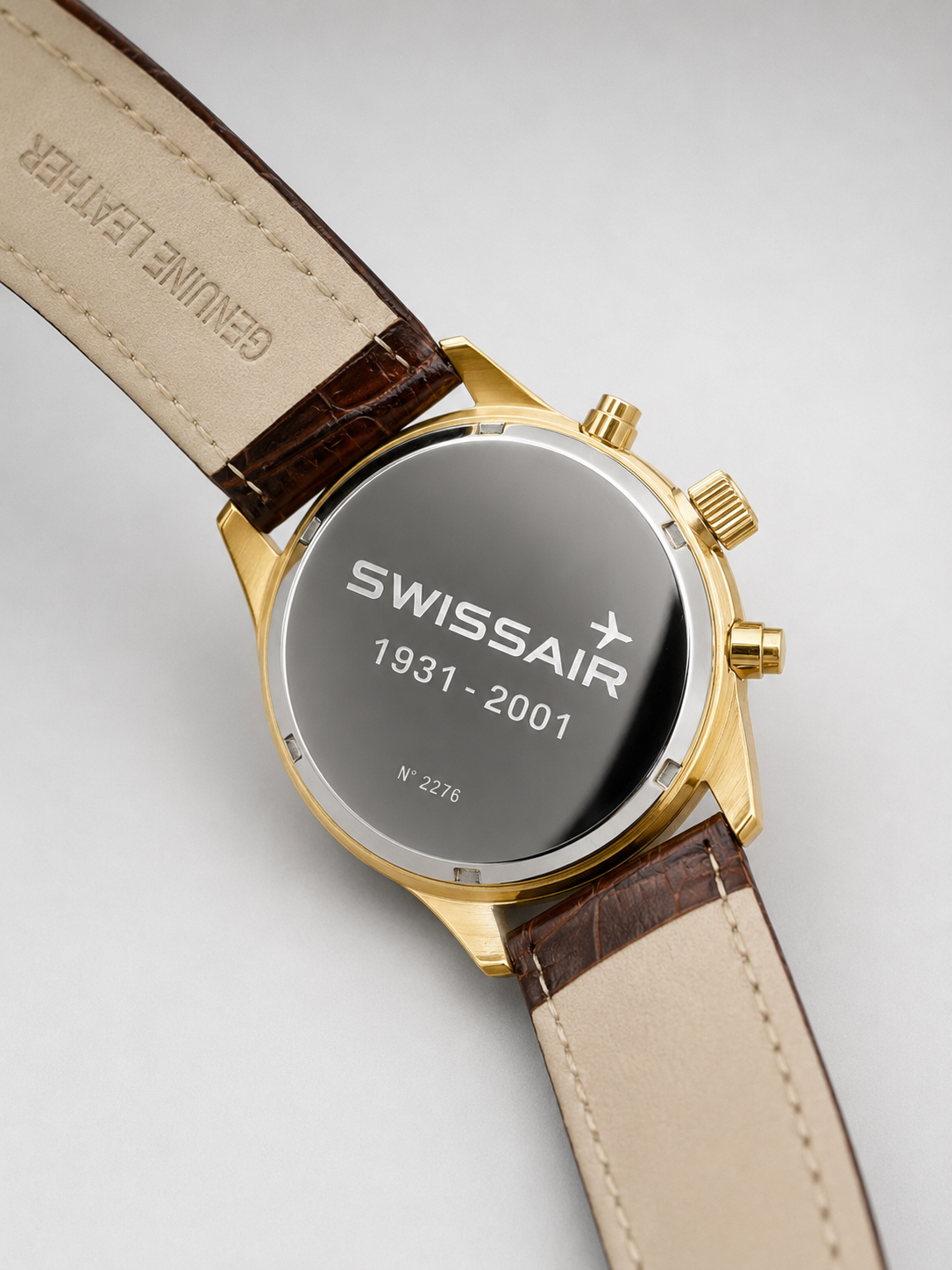Swissair „Goldene Erinnerung“ Sammleruhr – Bradford Exchange (Vintage-Gold, limitiert)