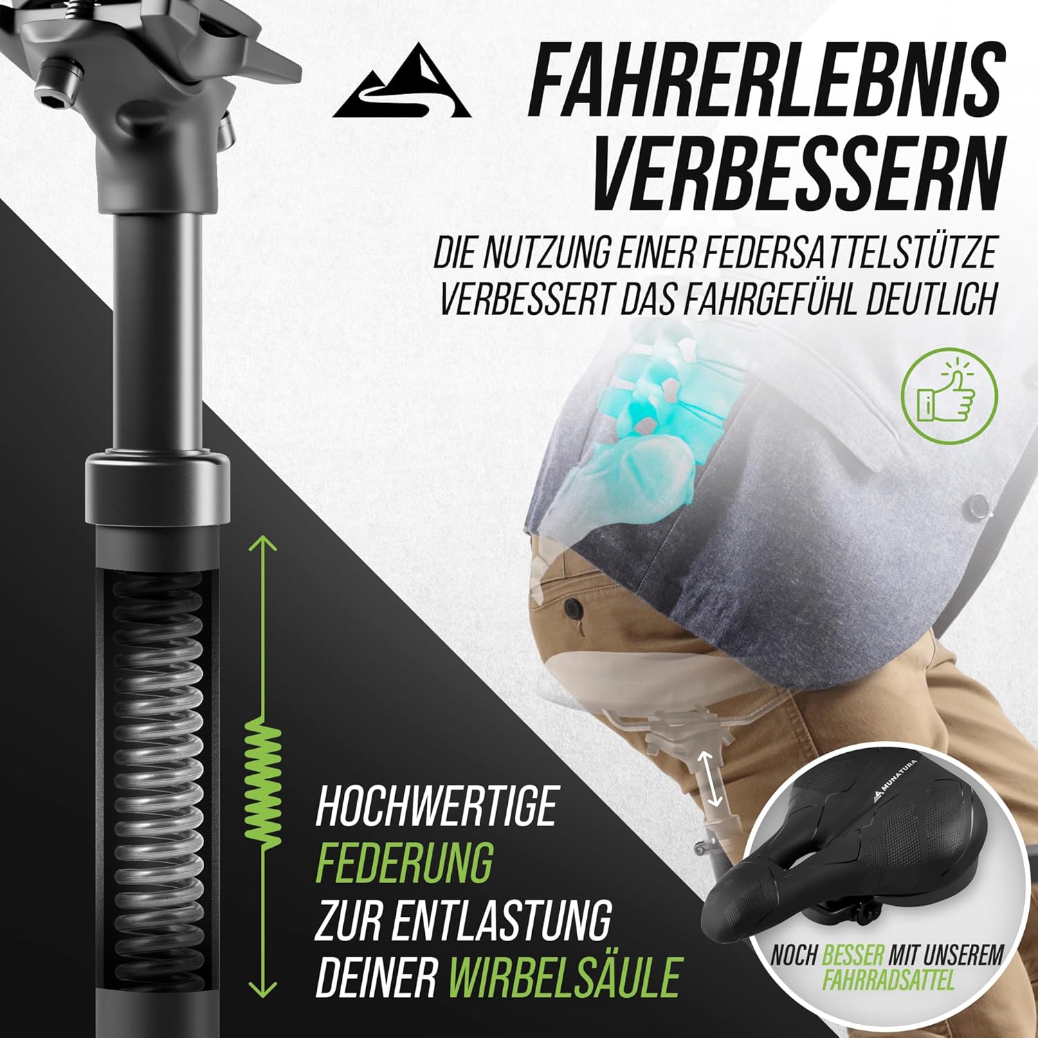 MUNATURA Premium Sattelstütze gefedert Ø 27,2cm