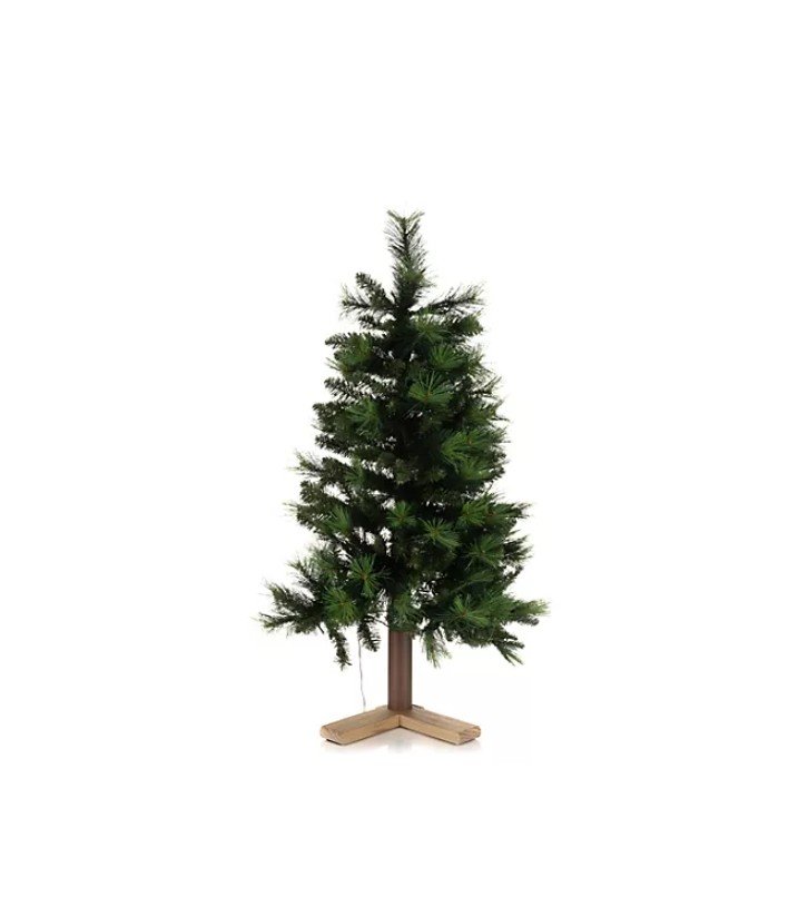 LUMIDA Xmas LED-Spezialbaum Kiefer-Optik platzsparend Holzfuß Christbaum Tannenbaum Weihnachtsbaum 100cm